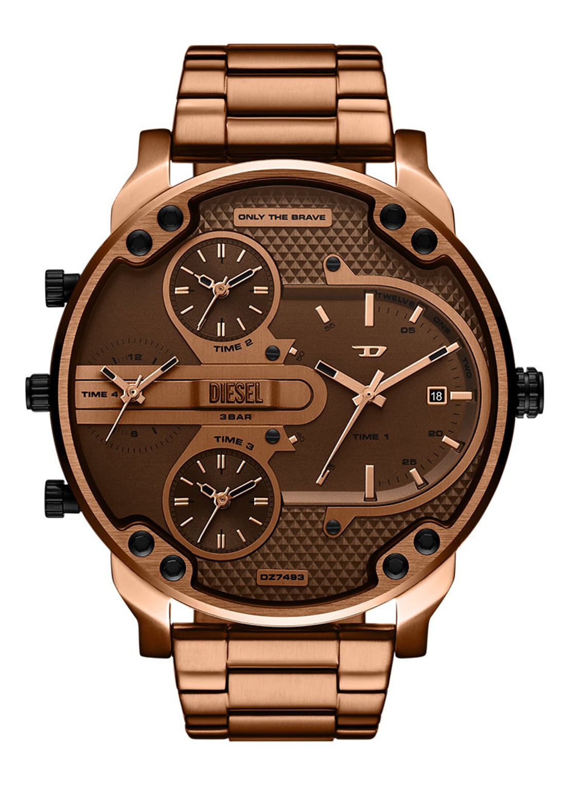 Diesel Mr. Daddy Slim horloge DZ7493 - voorkant bruin