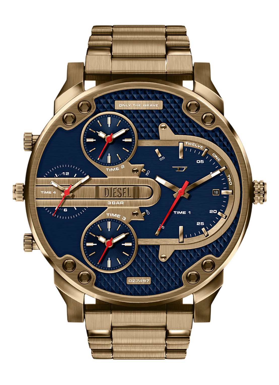 Diesel Mr. Daddy Slim horloge DZ7497 - voorkant 5 goud
