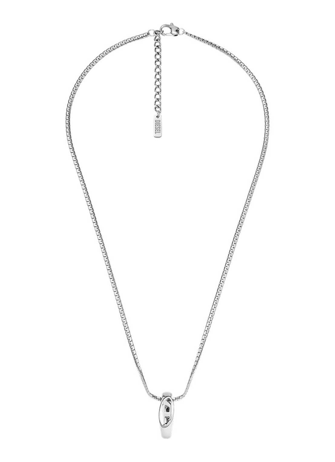 Diesel Oval D Logo ketting DX1644040 - detail zilver