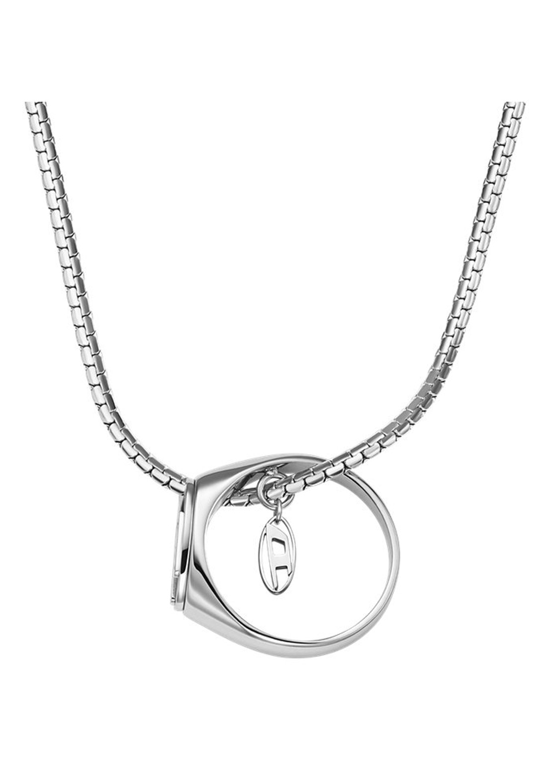 Diesel Oval D Logo ketting DX1644040 - detail 2 zilver