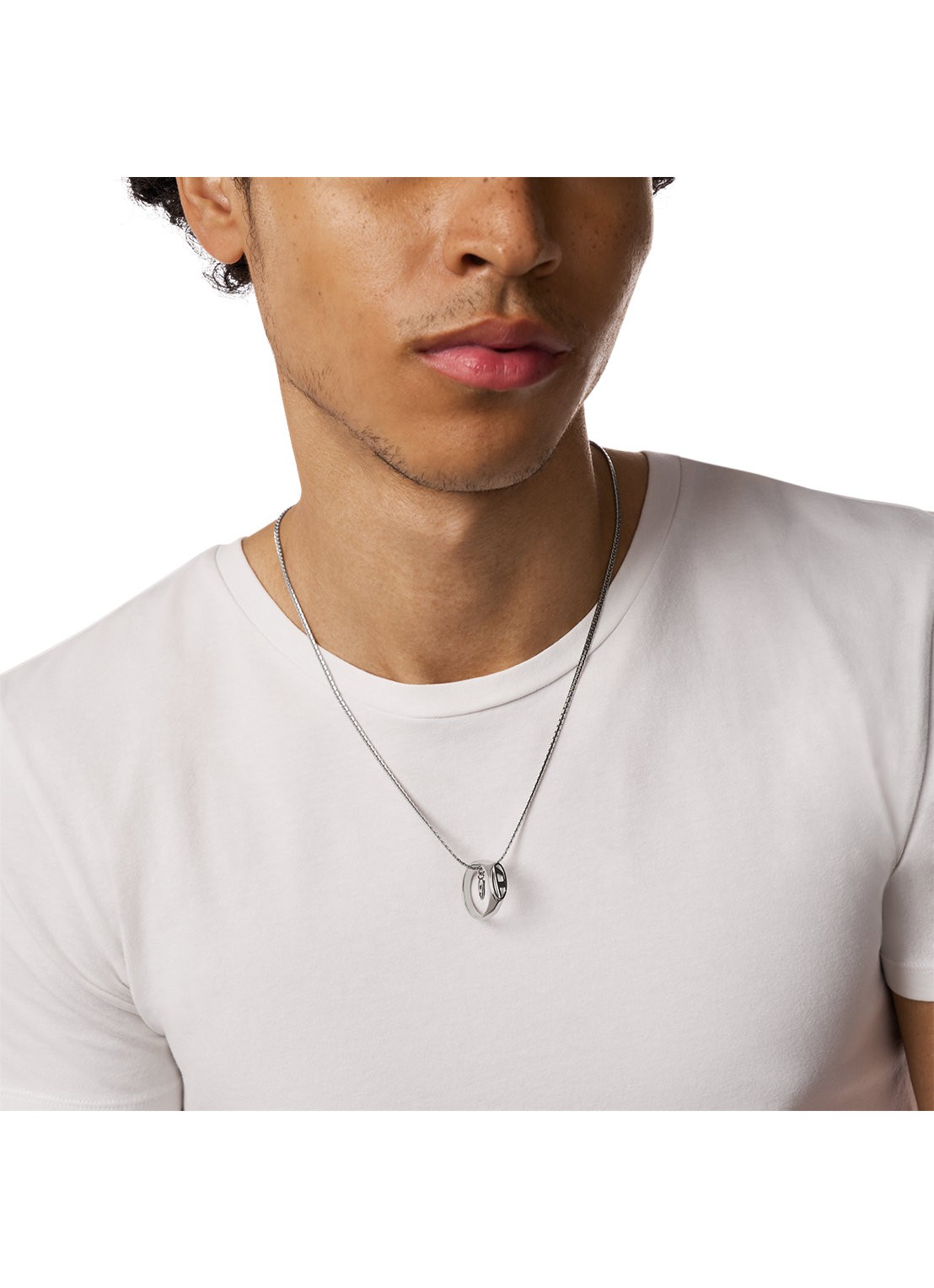 Diesel Oval D Logo ketting DX1644040 - detail 4 zilver