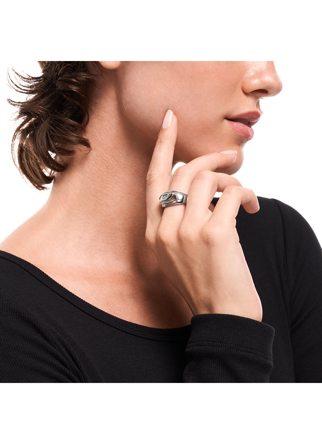 Diesel Oval ring DDX1715040 - detail 4 zilver