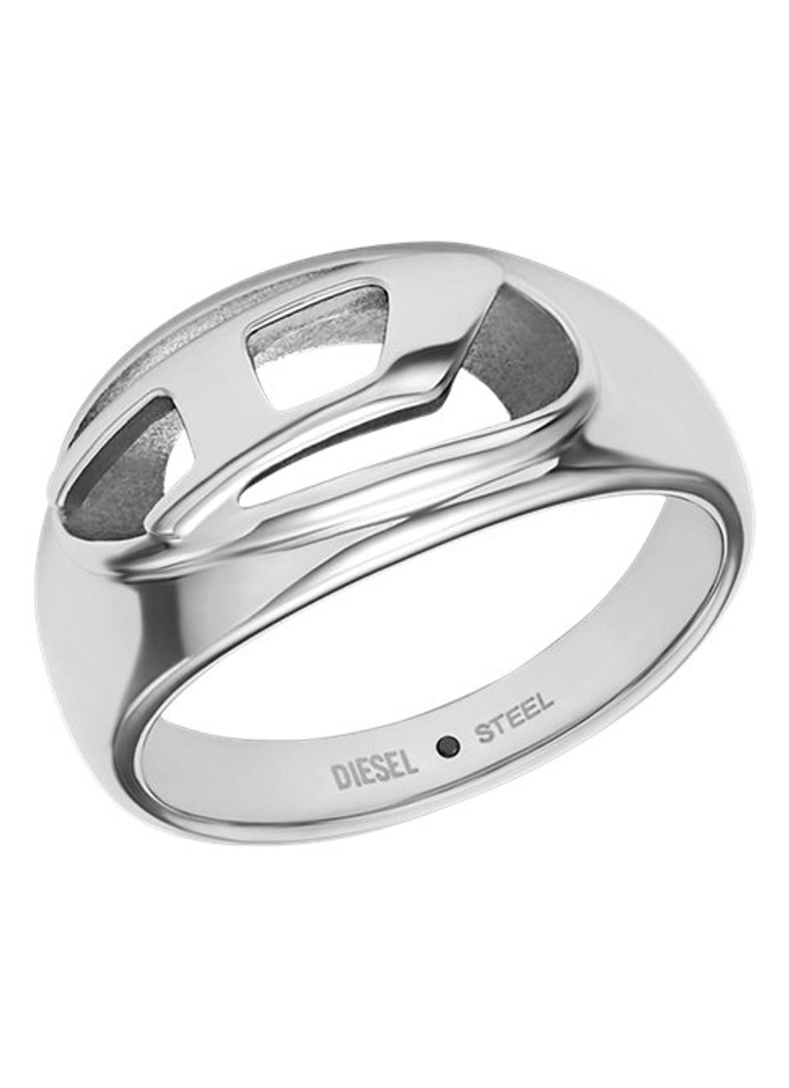 Diesel Oval ring DDX1715040 - voorkant zilver