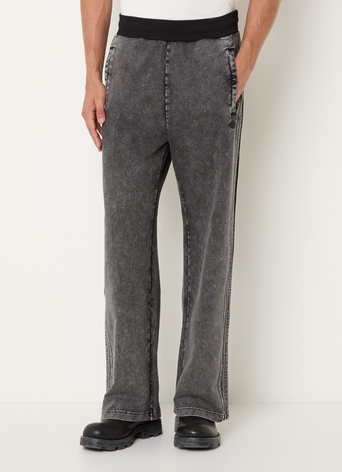 Diesel P-Alt straight fit joggingbroek met steekzakken - detail 4 antraciet