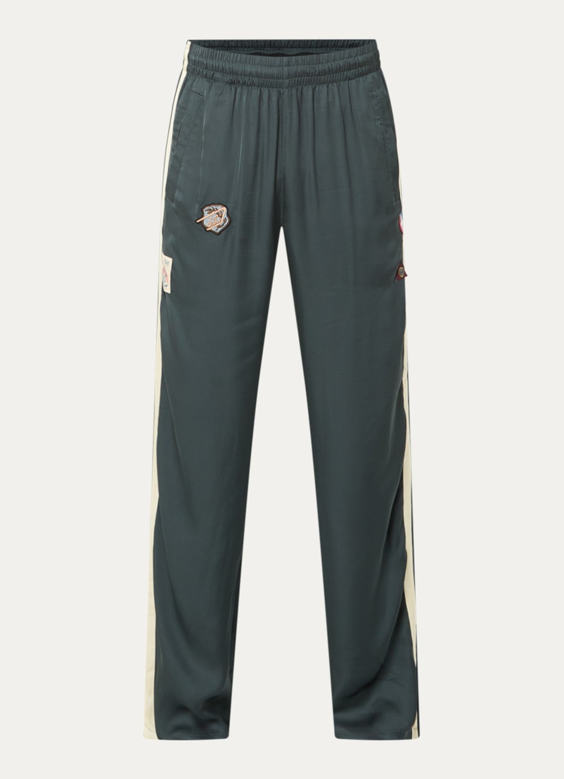 Diesel P-Annu straight fit trackpants met steekzakken - voorkant 4 bronsgroen