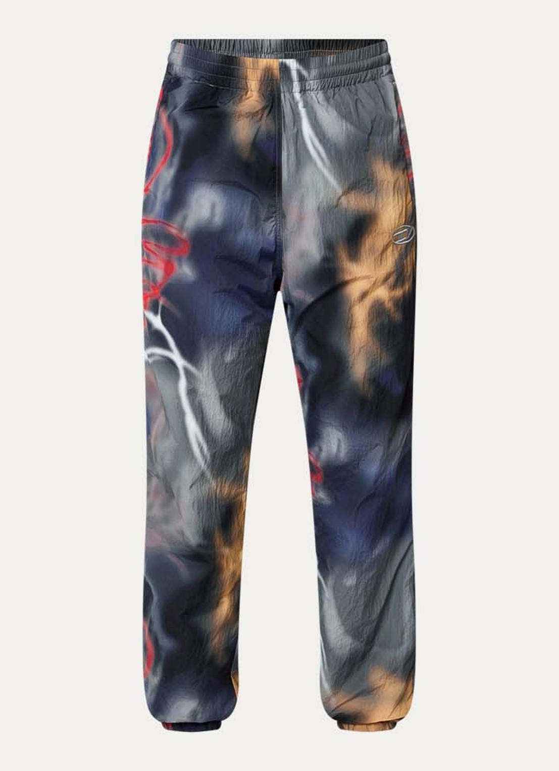 Diesel P-Arelion tapered fit broek met print - voorkant 3 antraciet