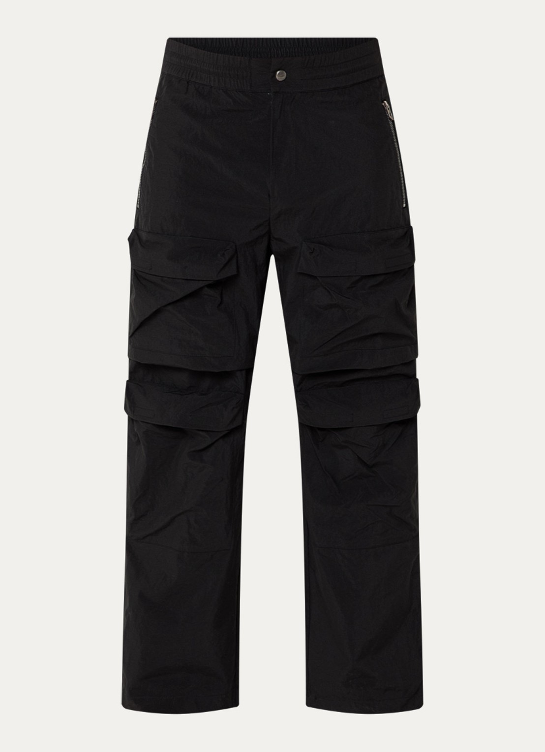 Diesel P-Danzel straight fit cargobroek met klepzakken - voorkant 2 zwart