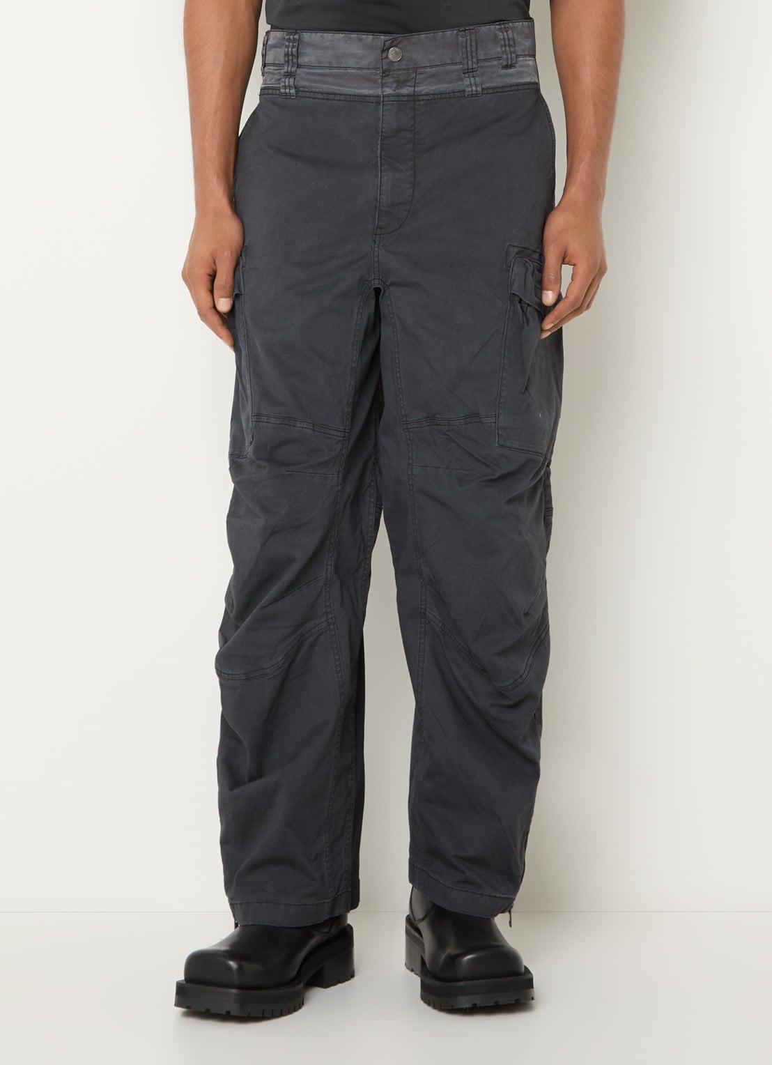 Diesel P-Dells straight fit cargobroek met klepzakken - detail 2 antraciet