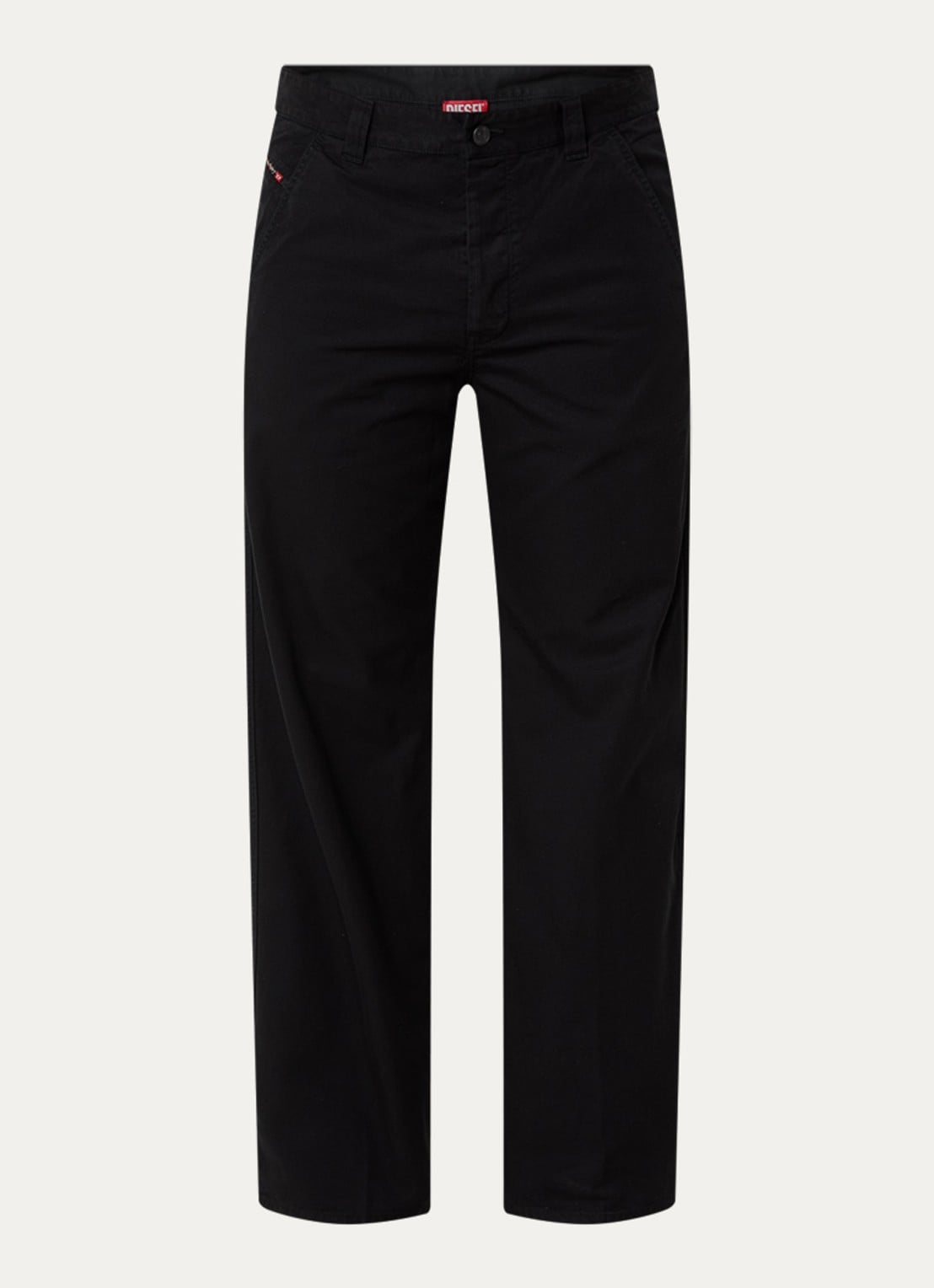 Diesel P-Hant straight fit chino met steekzakken - voorkant 4 zwart
