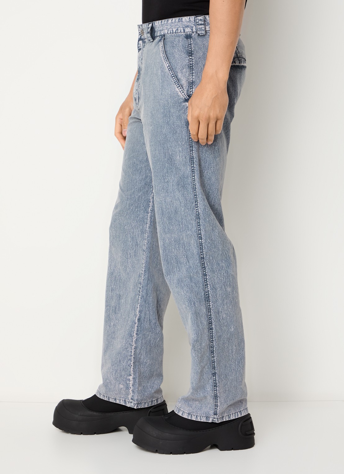 Diesel P-hantik straight fit chino met verwassen afwerking - detail 2 grijs