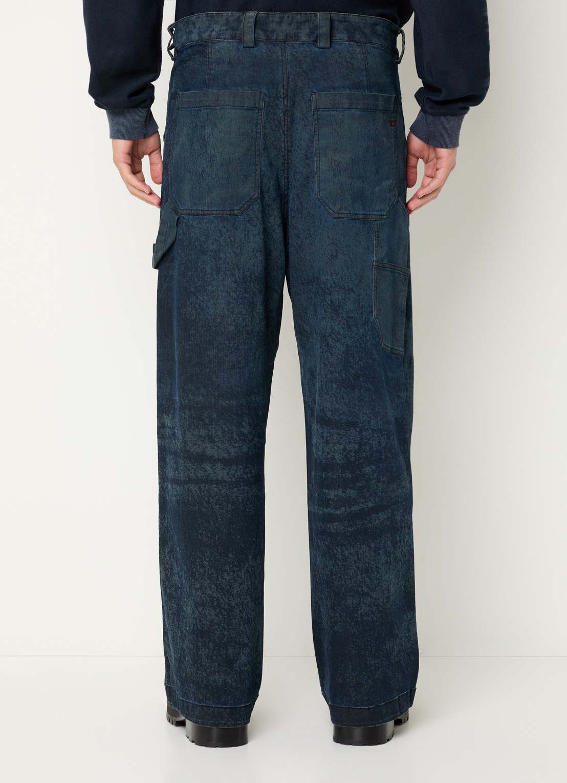 Diesel P-Livery-B straight leg jeans met donkere wassing - achterkant 5 indigo