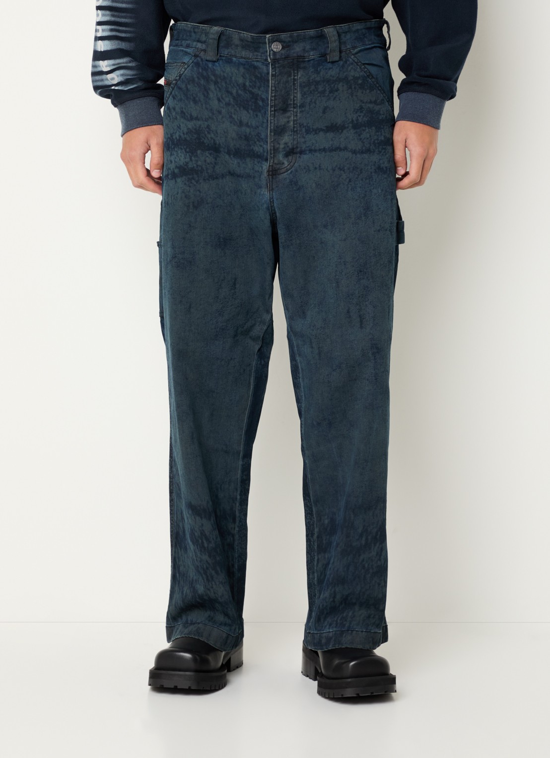 Diesel P-Livery-B straight leg jeans met donkere wassing - detail 3 indigo