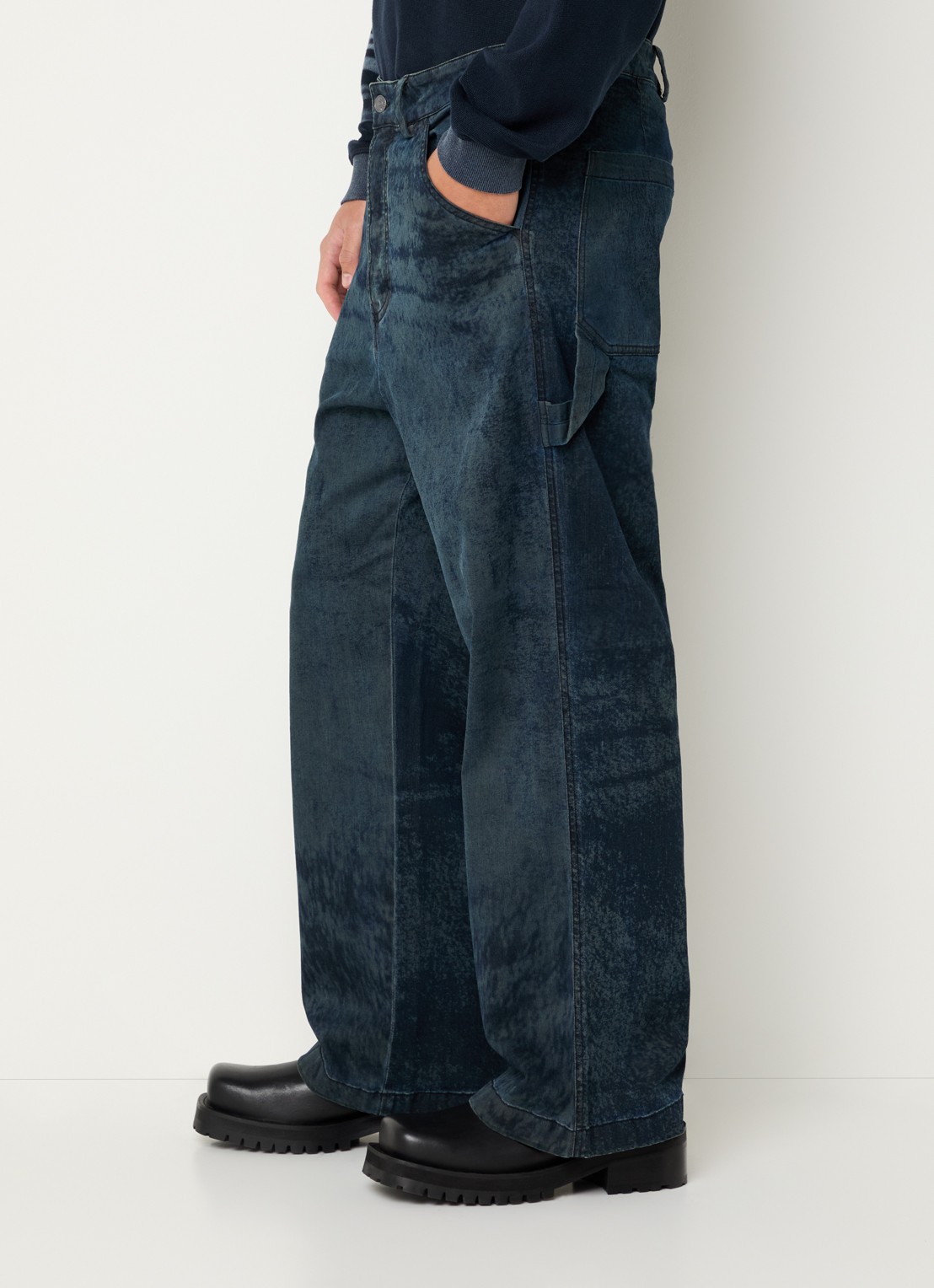Diesel P-Livery-B straight leg jeans met donkere wassing - detail 4 indigo
