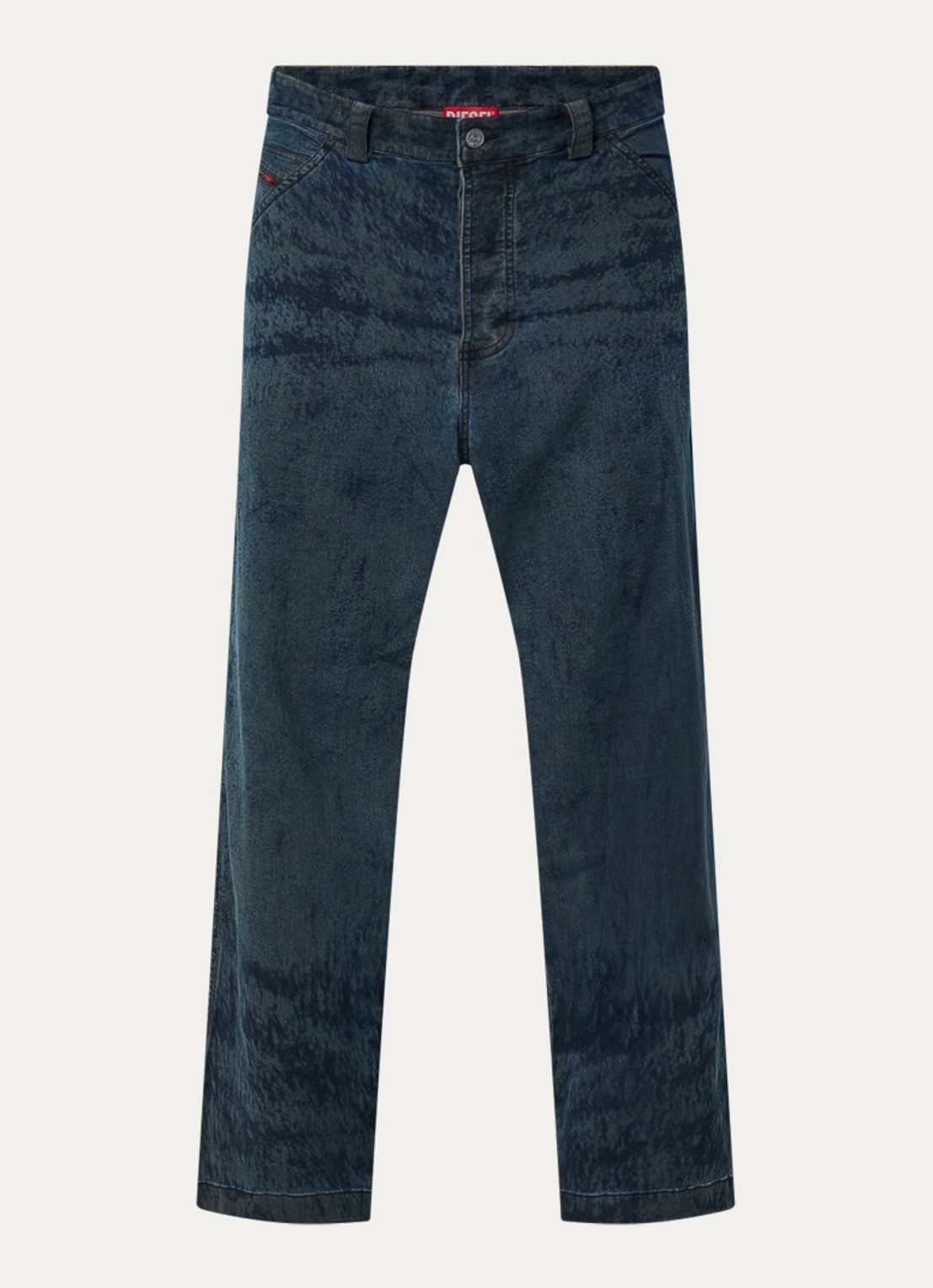 Diesel P-Livery-B straight leg jeans met donkere wassing - voorkant indigo