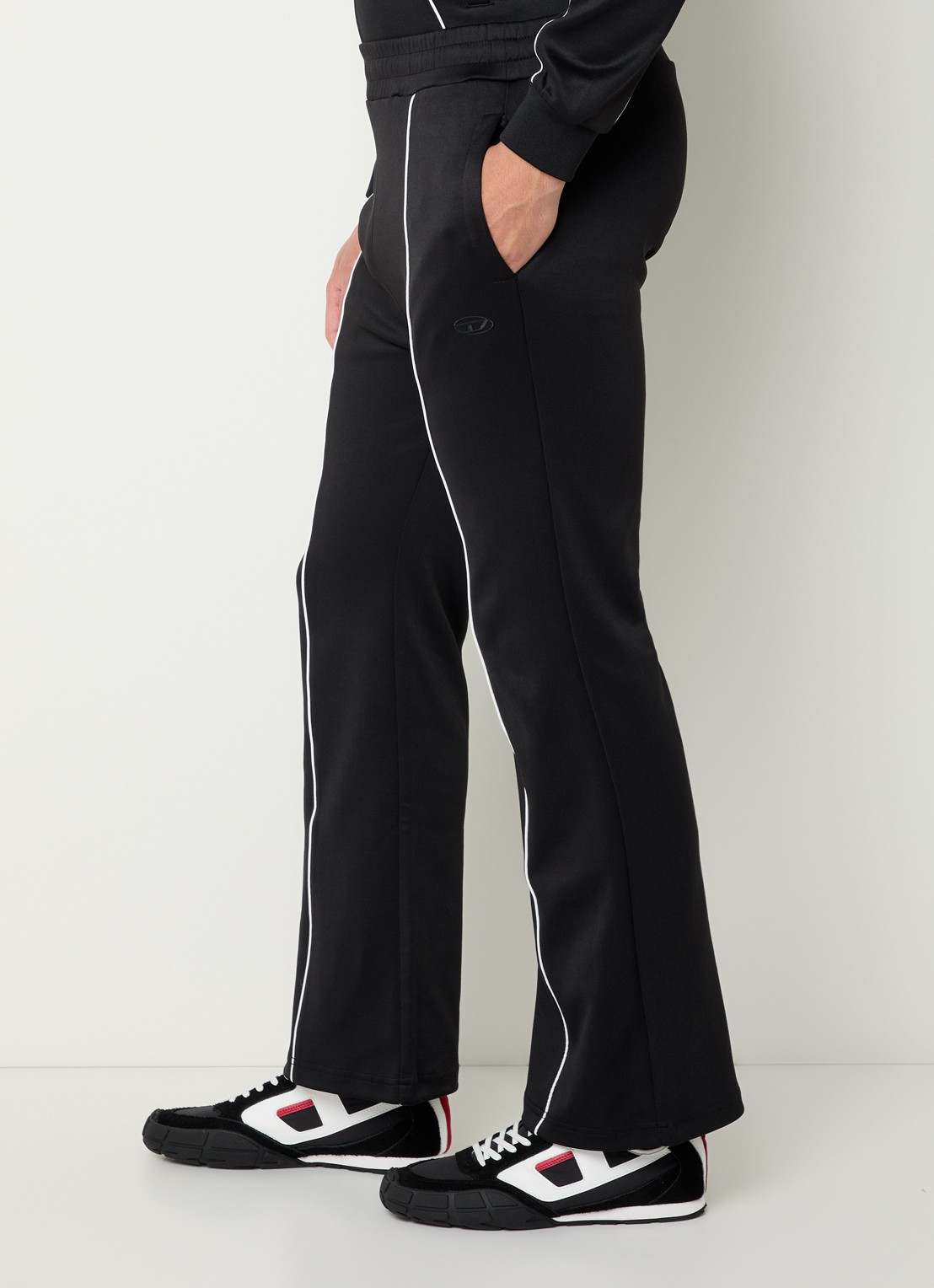Diesel P-locking flared trackpants met steekzakken - detail 5 zwart