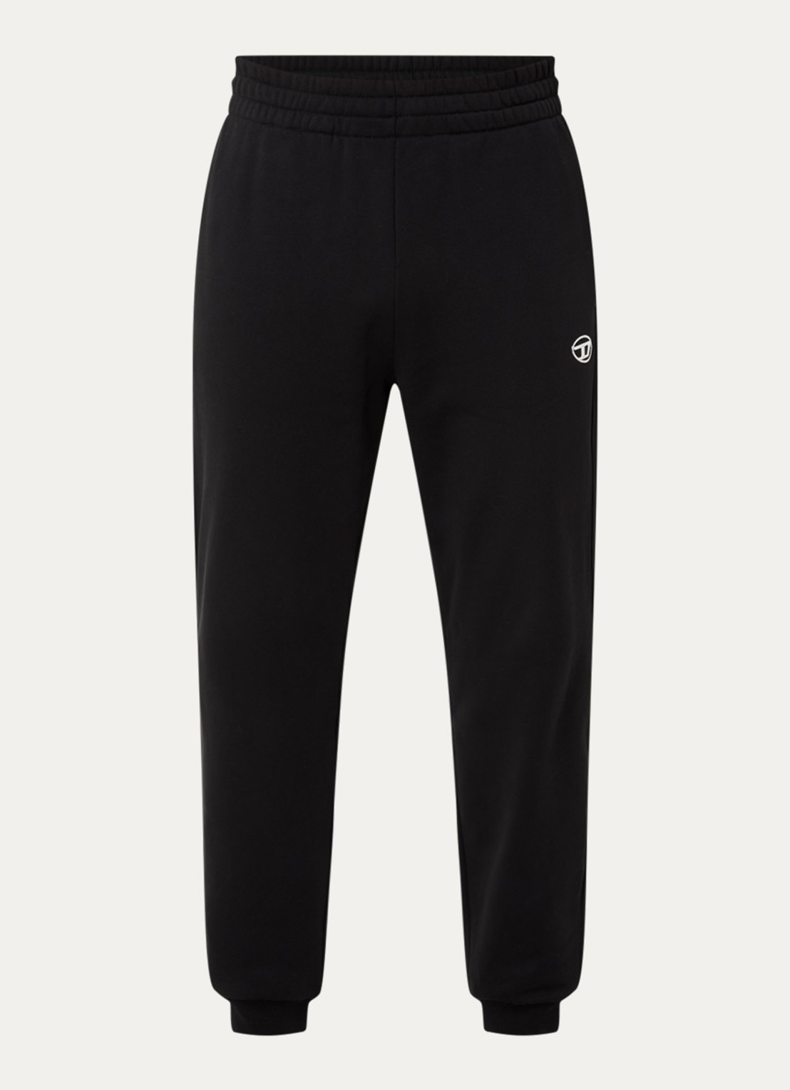 Diesel P-Marky-Od tapered fit joggingbroek met logo - voorkant 2 zwart