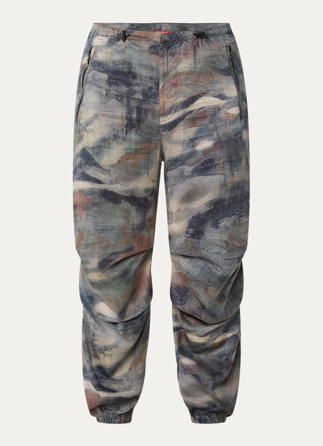 Diesel P-Stitch-Tkbz tapered fit cargobroek met camouflageprint - voorkant 4 donkergrijs