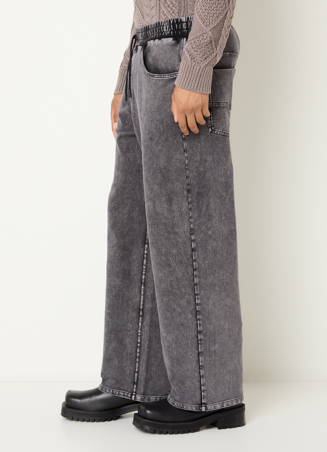 Diesel P-Stuk loose fit joggingbroek met steekzakken - detail 2 donkergrijs