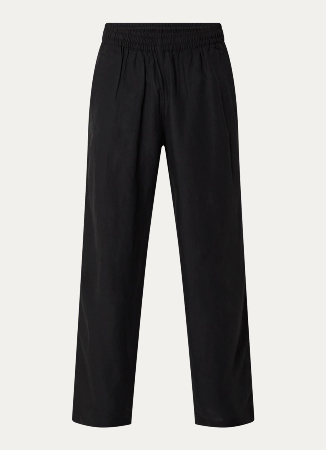 Diesel P-Theck-Pgbs wide fit broek in linnenblend met steekzakken - voorkant 2 zwart