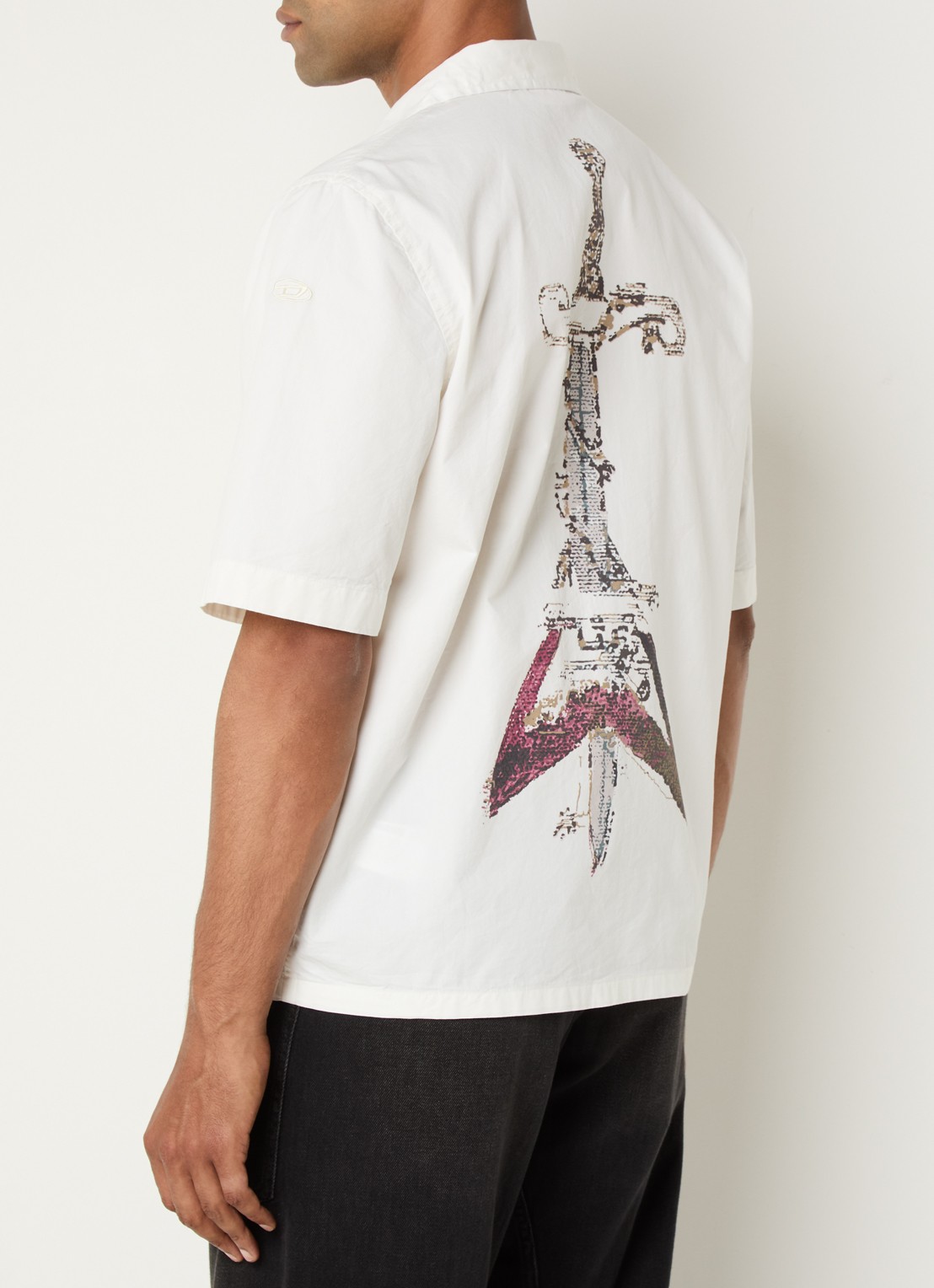 Diesel Regular fit overhemd met front- en backprint - detail 4 gebroken wit