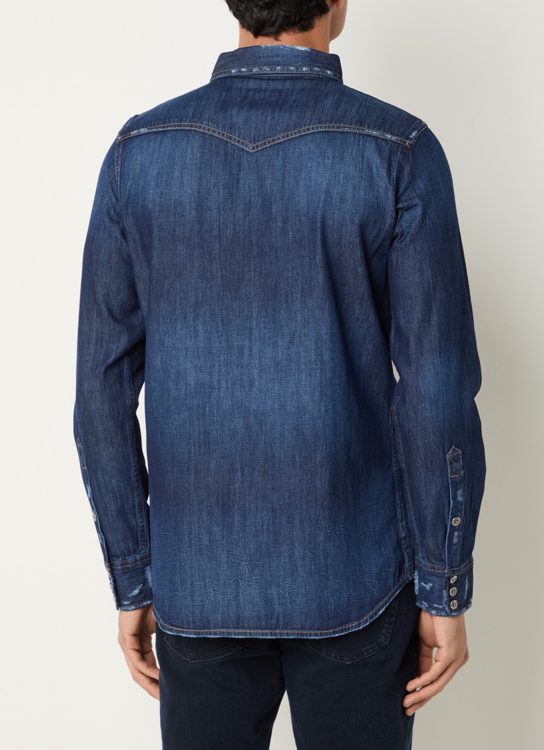 Diesel Regular fit overhemd van denim - achterkant 2 indigo