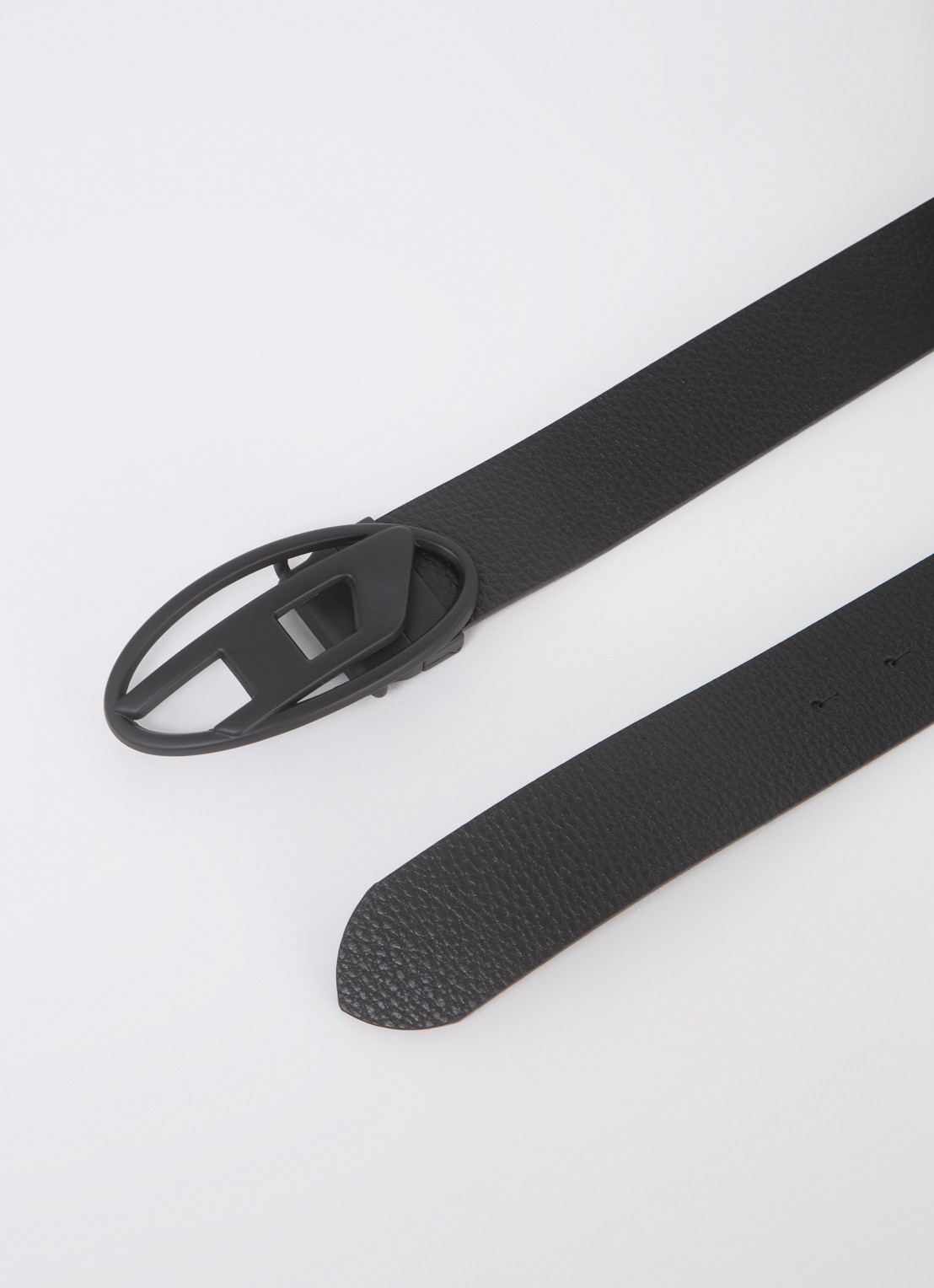 Diesel Reversible riem van leer - detail zwart