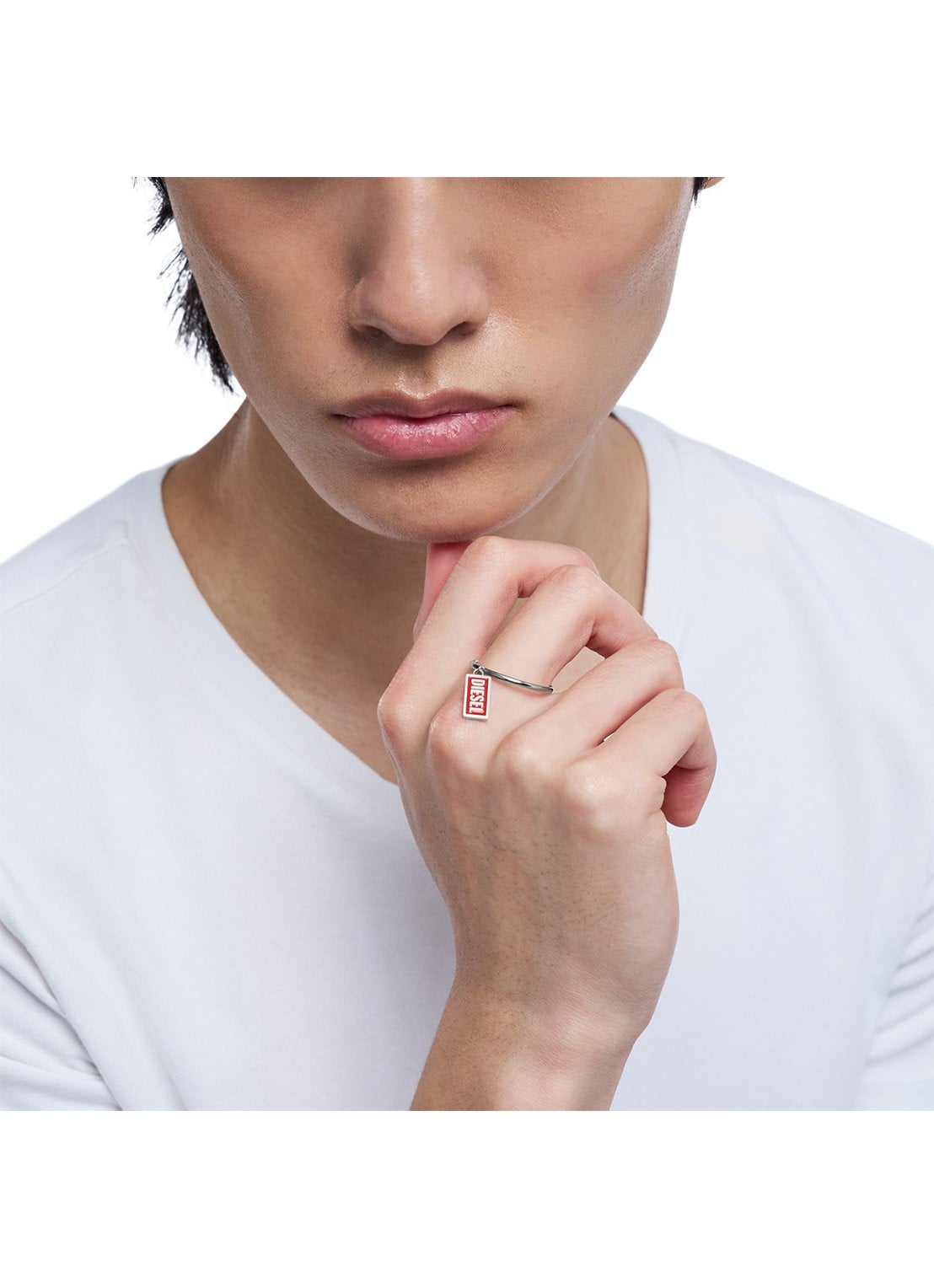 Diesel Ring met logo DX1618931 - detail 6 zilver