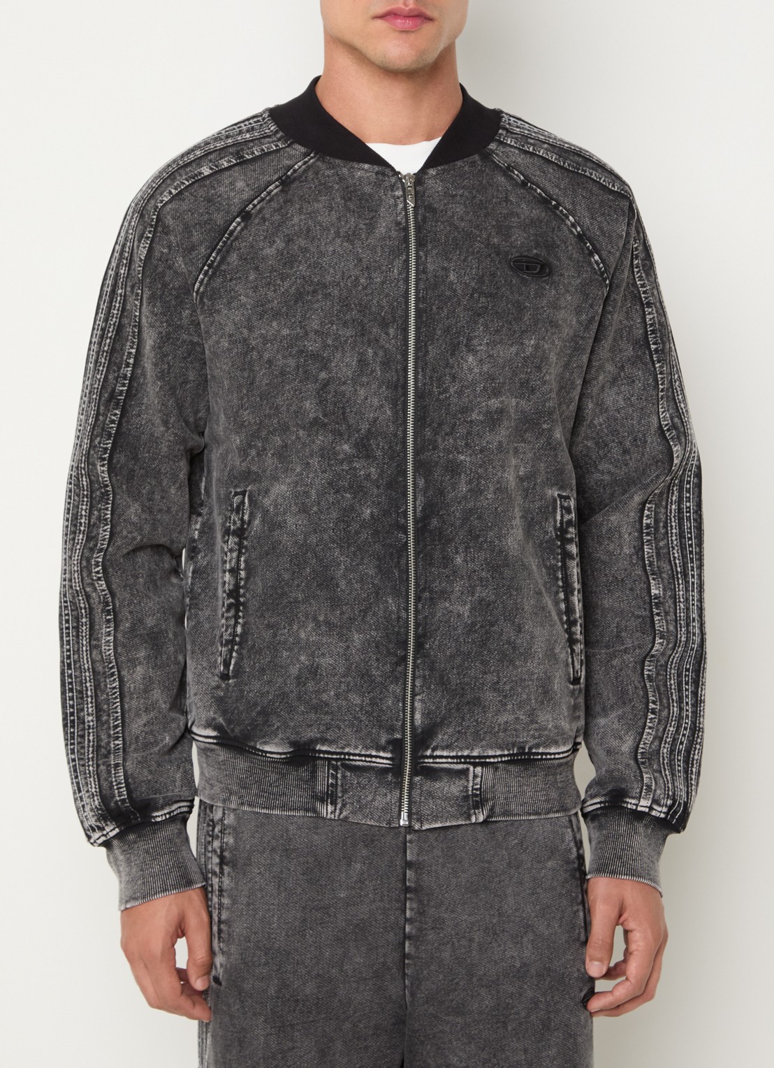 Diesel S-Alt vest met verwassen afwerking en steekzakken - detail 3 antraciet