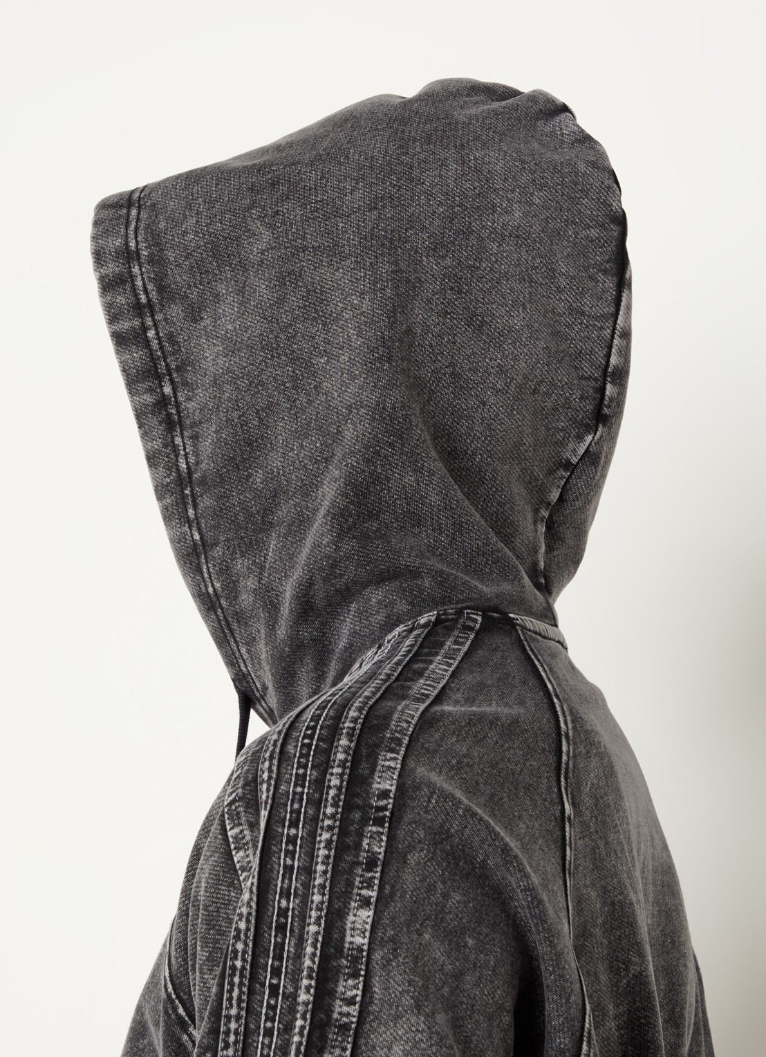 Diesel S-altboxt hoodie met verwassen afwerking - detail 5 antraciet