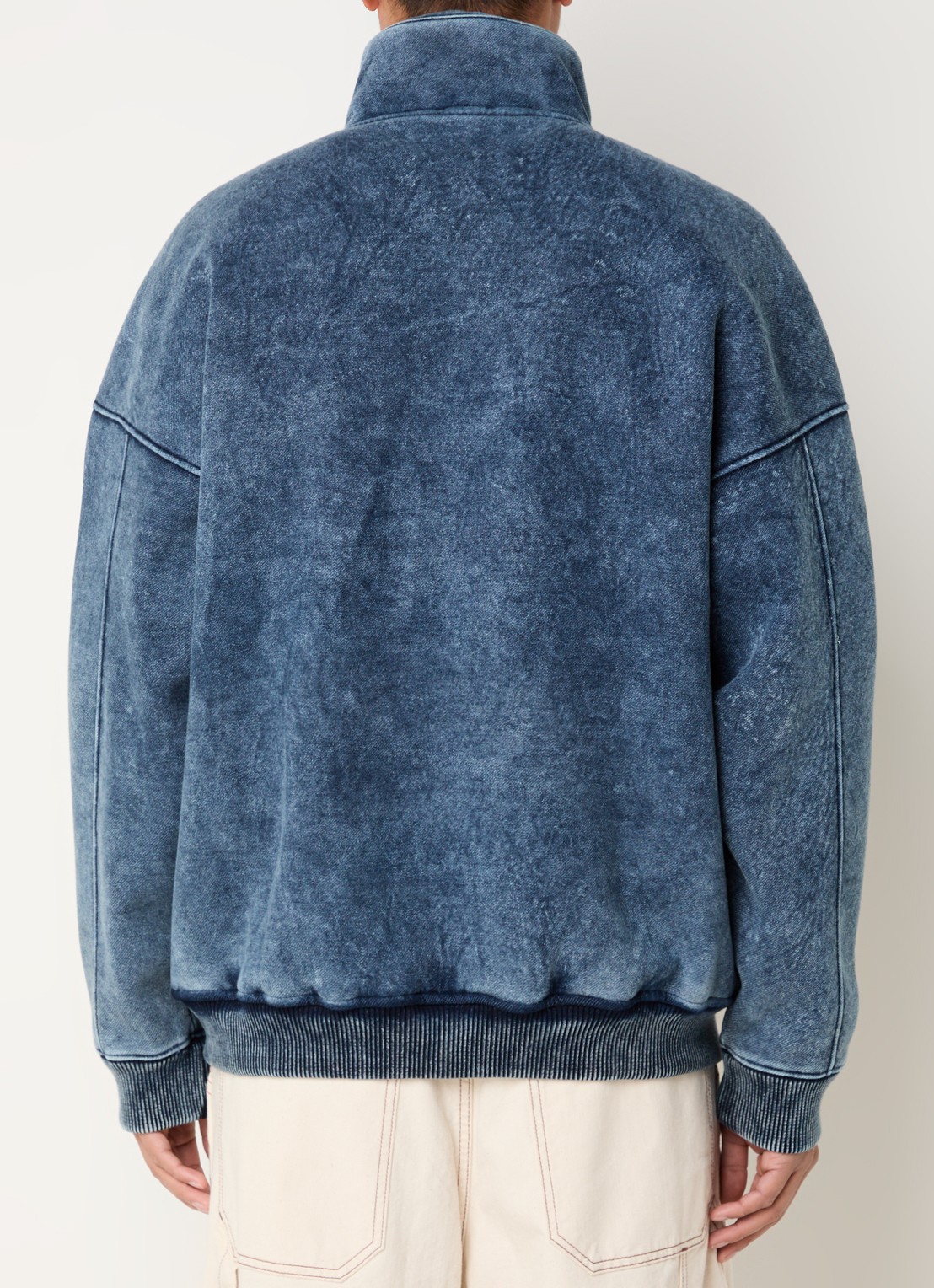 Diesel S-Batel jack met teddy voering en verwassen afwerking - achterkant indigo