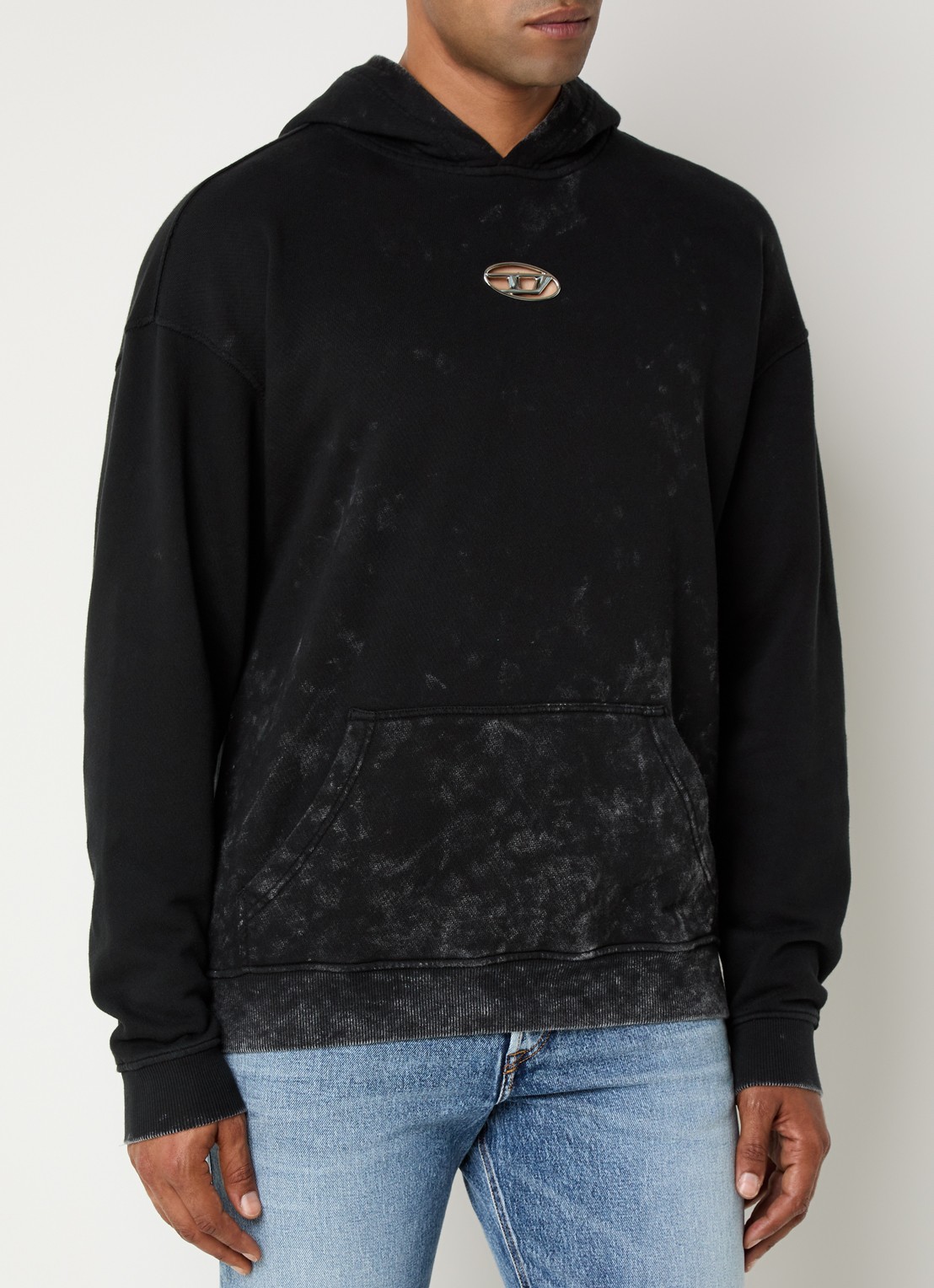 Diesel S-Boxt-Hood-T10 hoodie met logo - detail 2 zwart