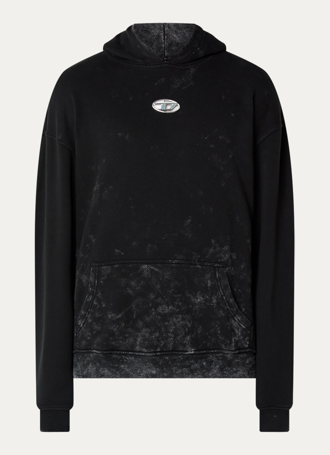 Diesel S-Boxt-Hood-T10 hoodie met logo - voorkant 4 zwart
