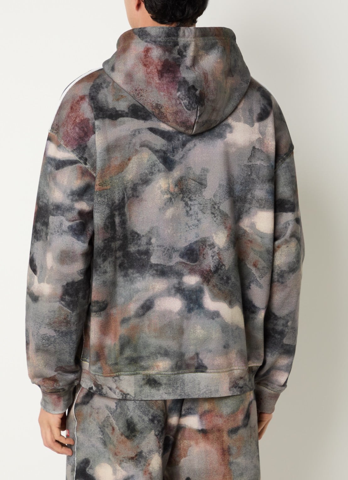 Diesel S-BOXT-HOOD-V1 hoodie met camouflageprint - achterkant antraciet