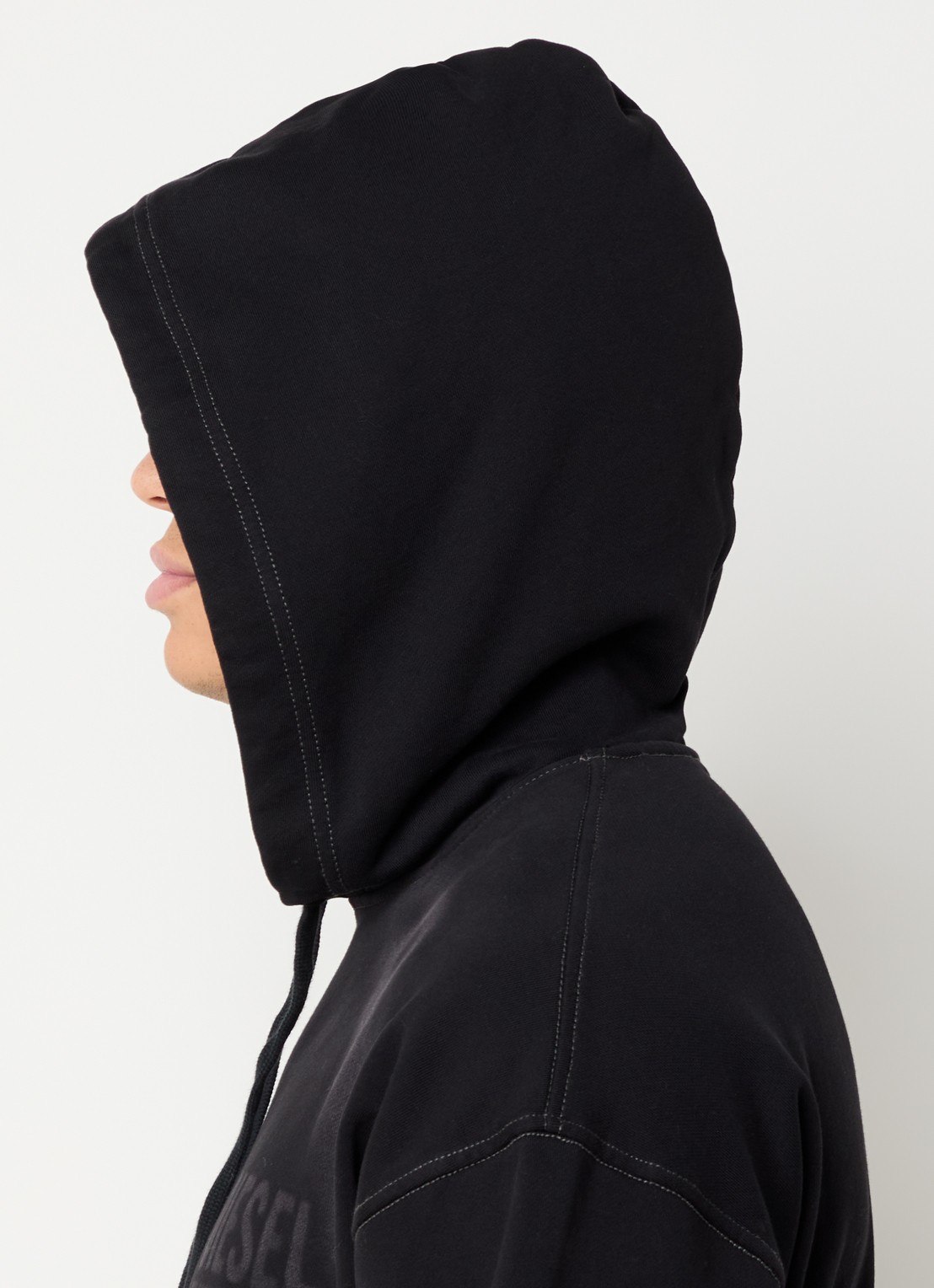 Diesel S-Boxt hoodie met logo en verwassen afwerking - detail 4 zwart