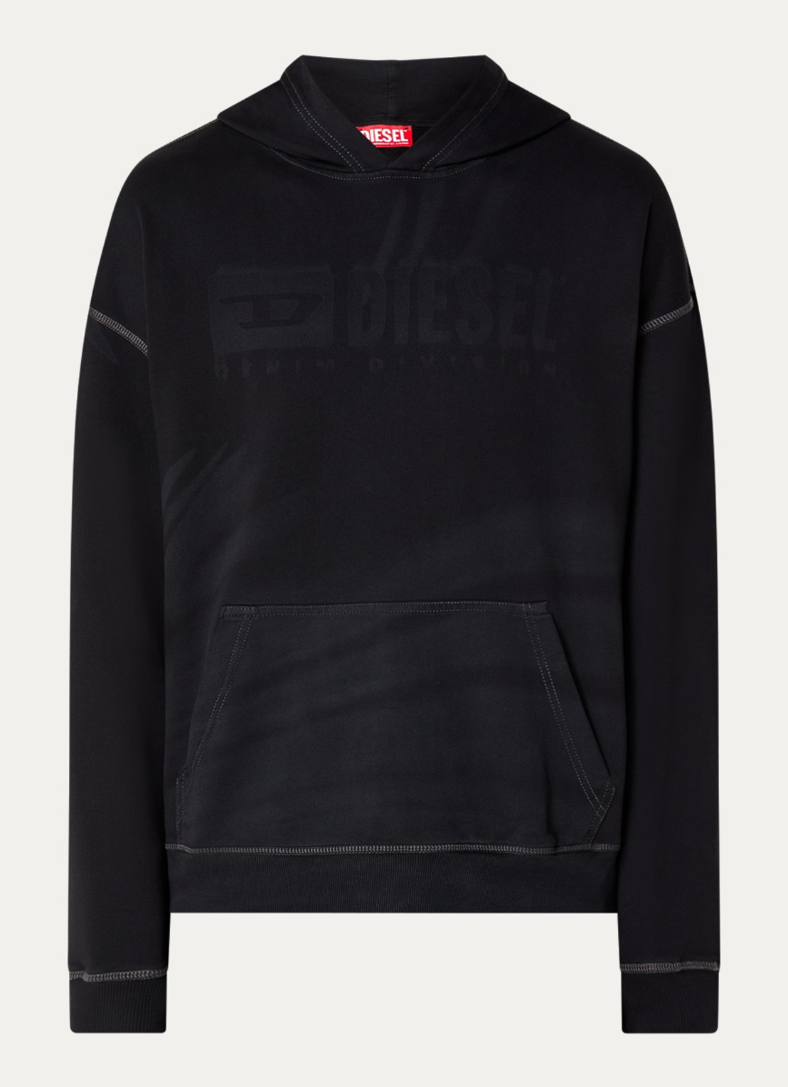 Diesel S-Boxt hoodie met logoprint - voorkant 4 zwart