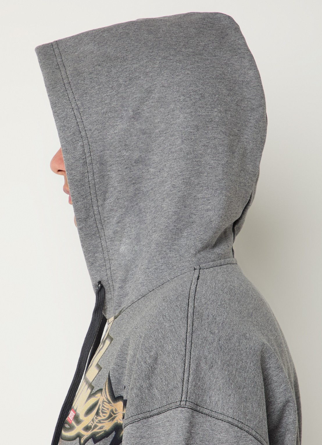 Diesel S-Boxt hoodie met print - detail 5 grijsmele