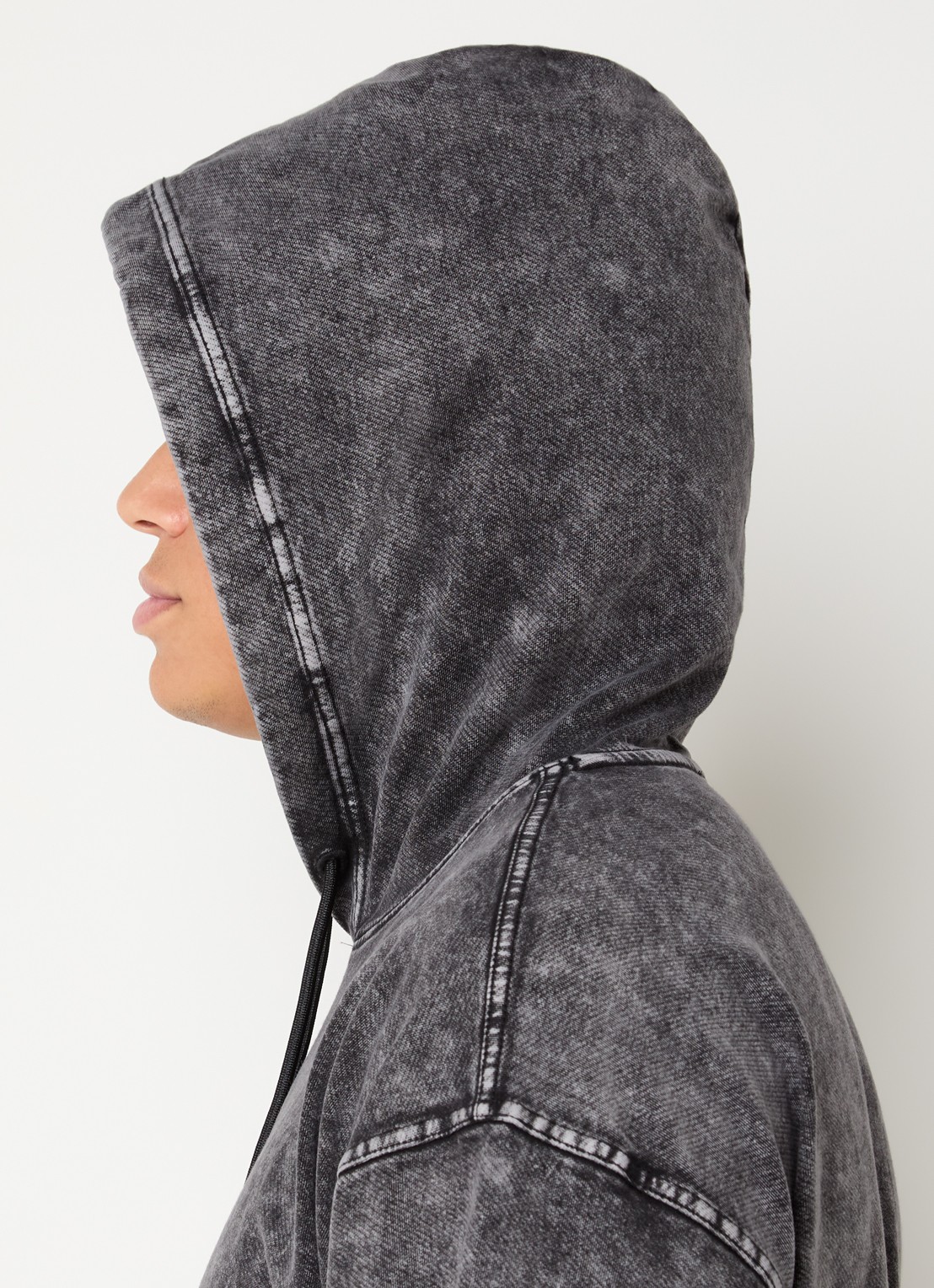 Diesel S-Boxt hoodie met verwassen afwerking - detail 2 antraciet