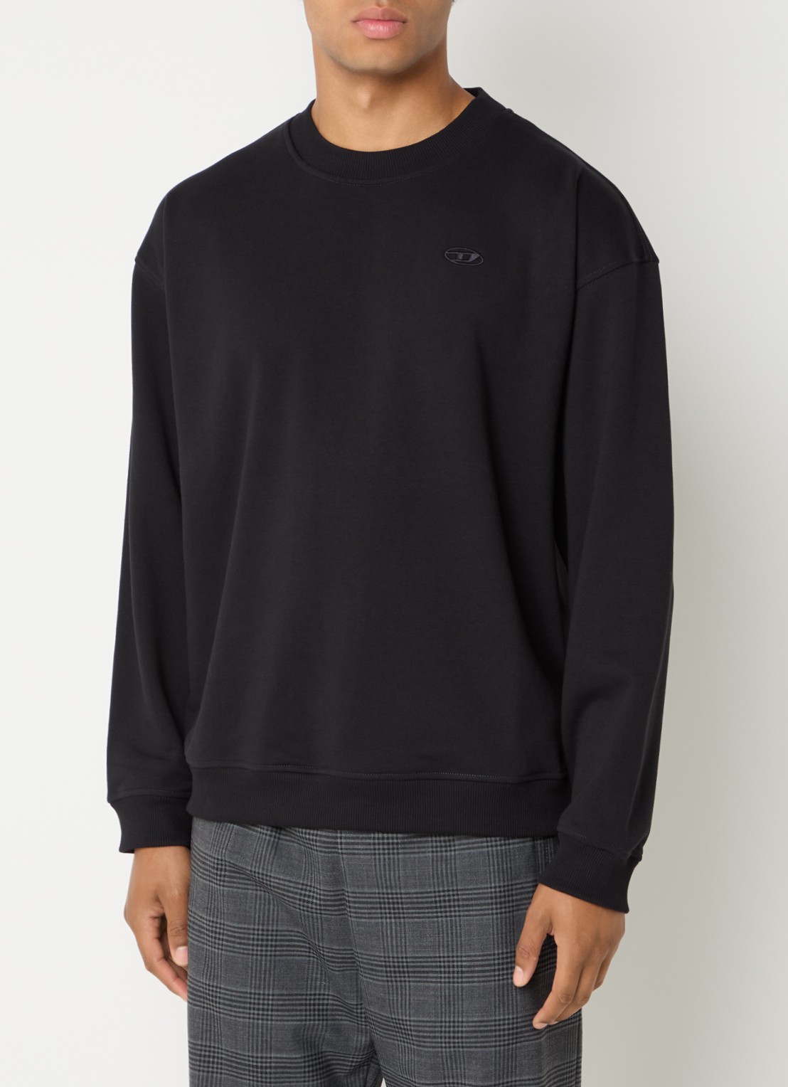 Diesel S-boxt sweater met flockprint - achterkant 4 zwart
