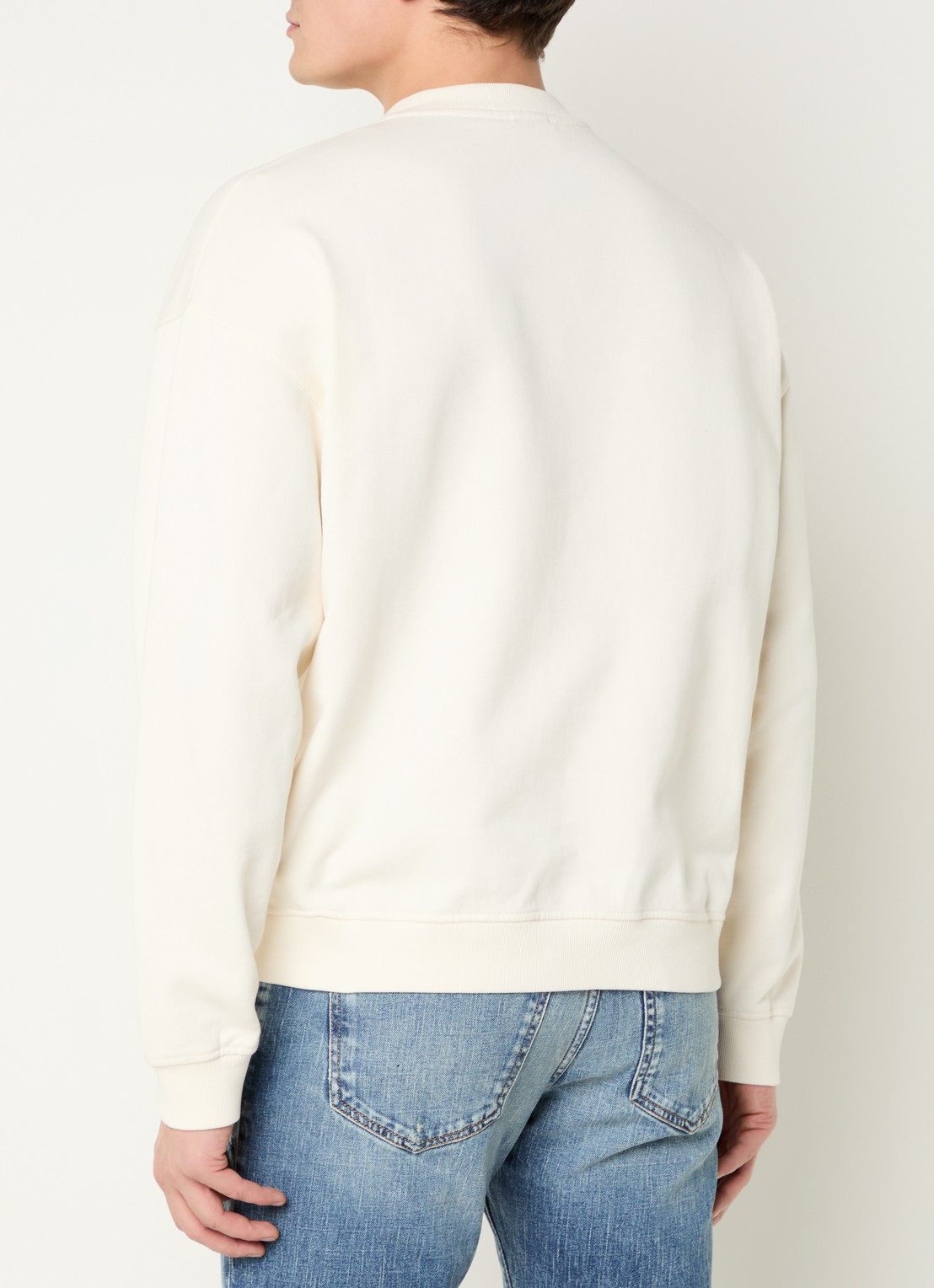 Diesel S-Boxt sweater met logoprint - achterkant 4 gebroken wit