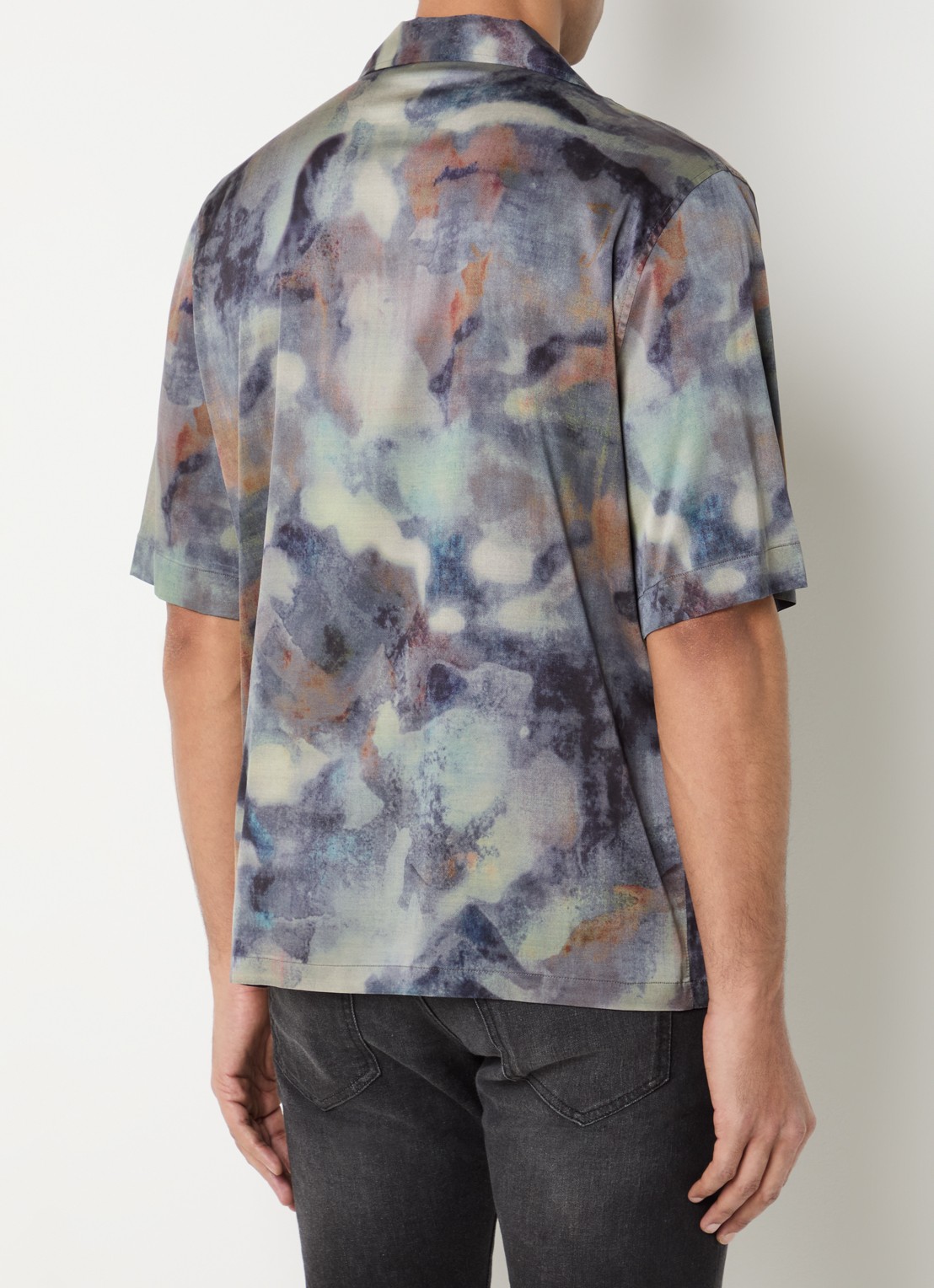 Diesel S-Brack-DMBN overhemd met print - achterkant 2 donkerblauw