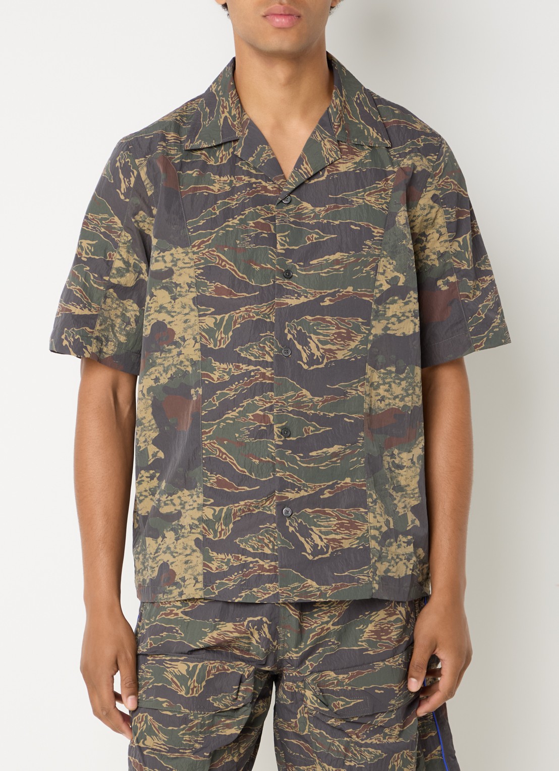 Diesel S-Brack regular fit overhemd met camouflageprint - detail 4 olijfgroen