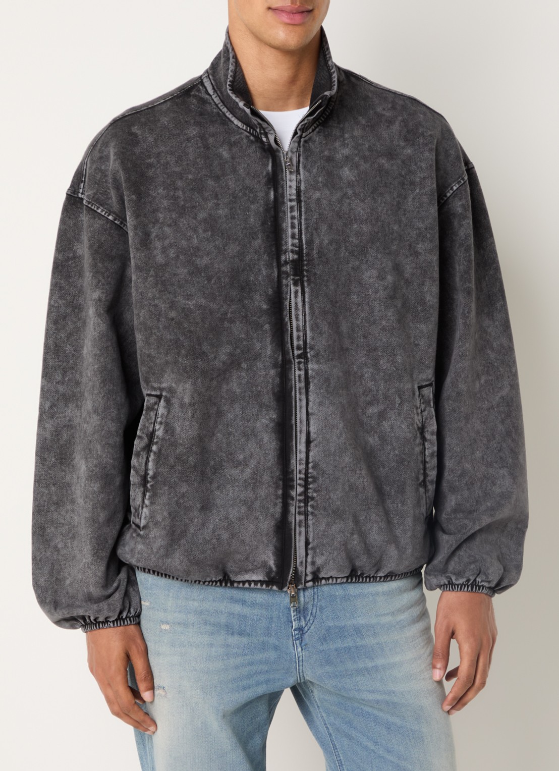 Diesel S-Corsy vest met steekzakken - detail donkergrijs