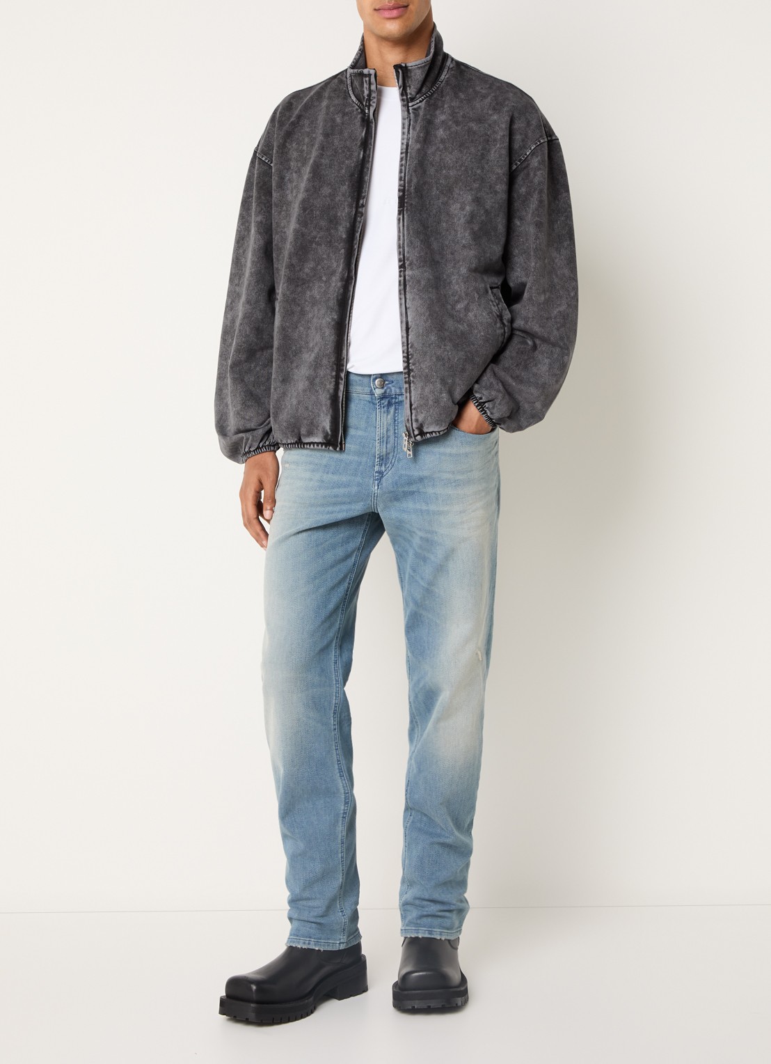 Diesel S-Corsy vest met steekzakken - voorkant 4 donkergrijs