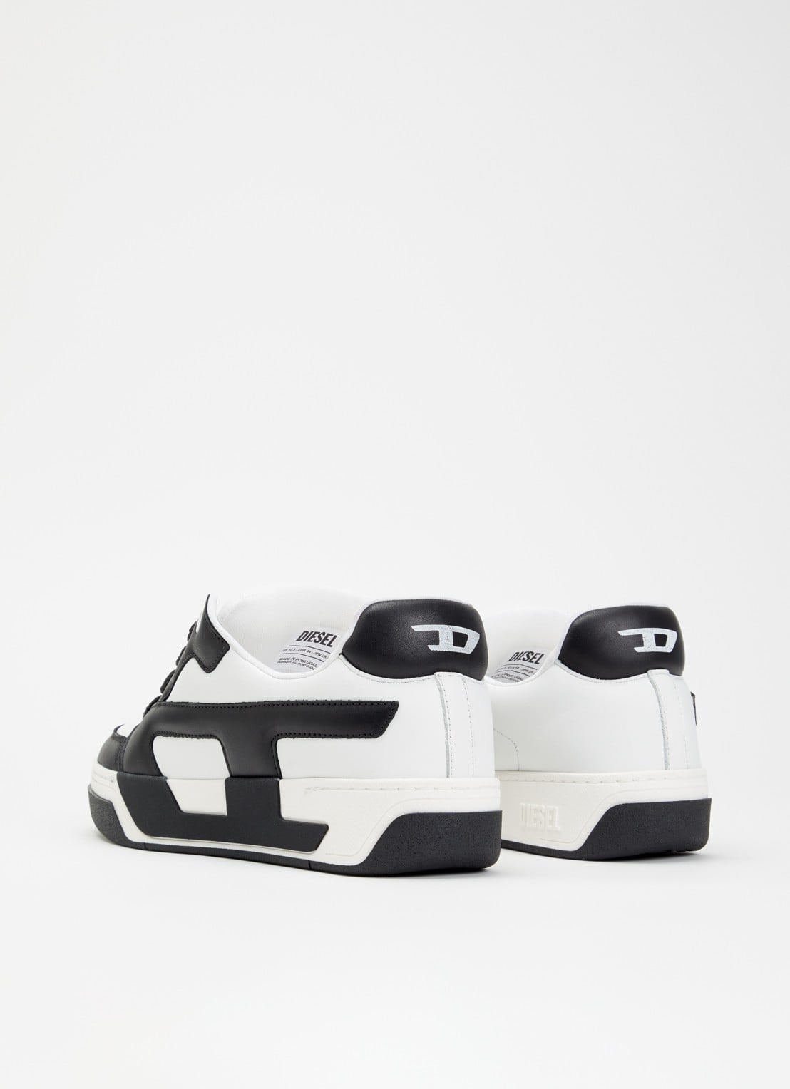 Diesel S-D-Ollie sneaker van leer met logo - achterkant 2 zwart