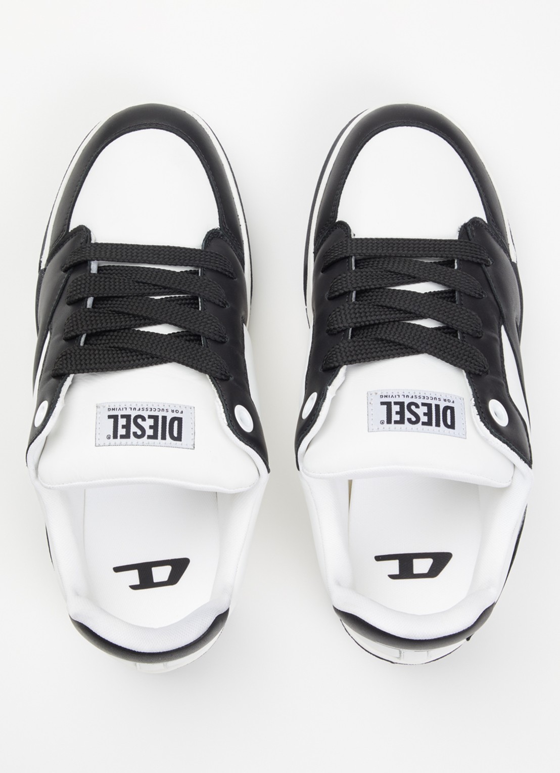Diesel S-D-Ollie sneaker van leer met logo - detail 4 zwart