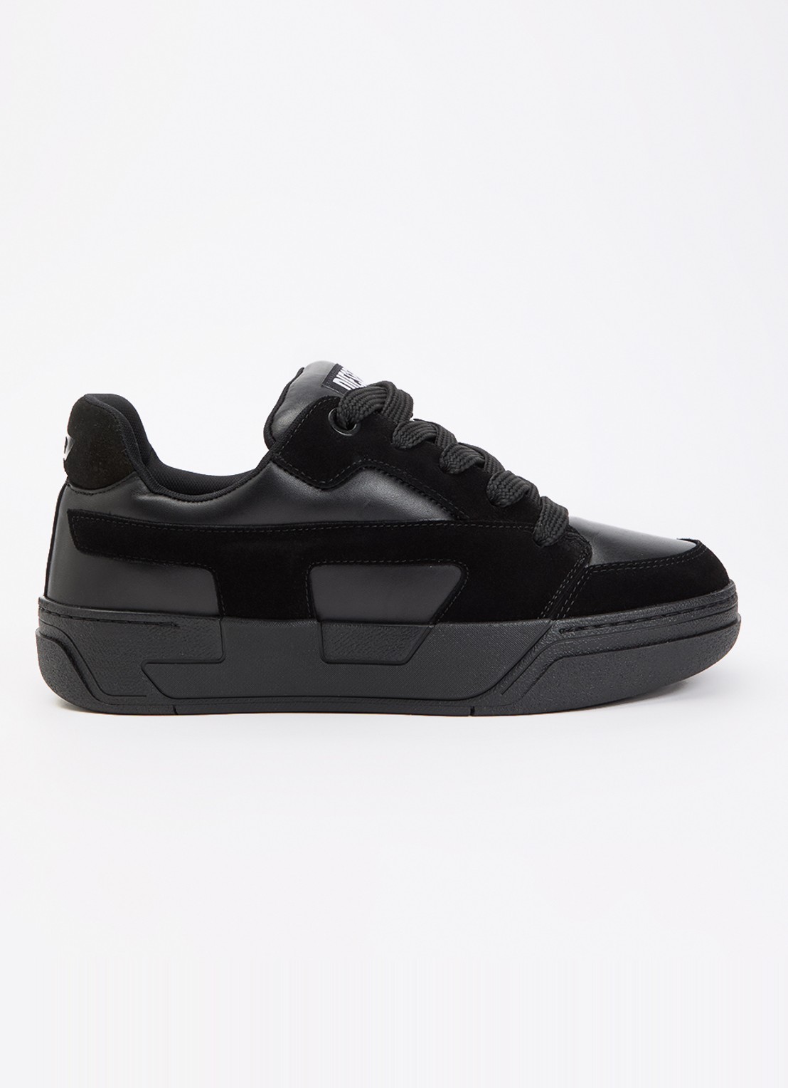 Diesel S-D-Ollie sneaker van leer met suède details - voorkant 4 zwart