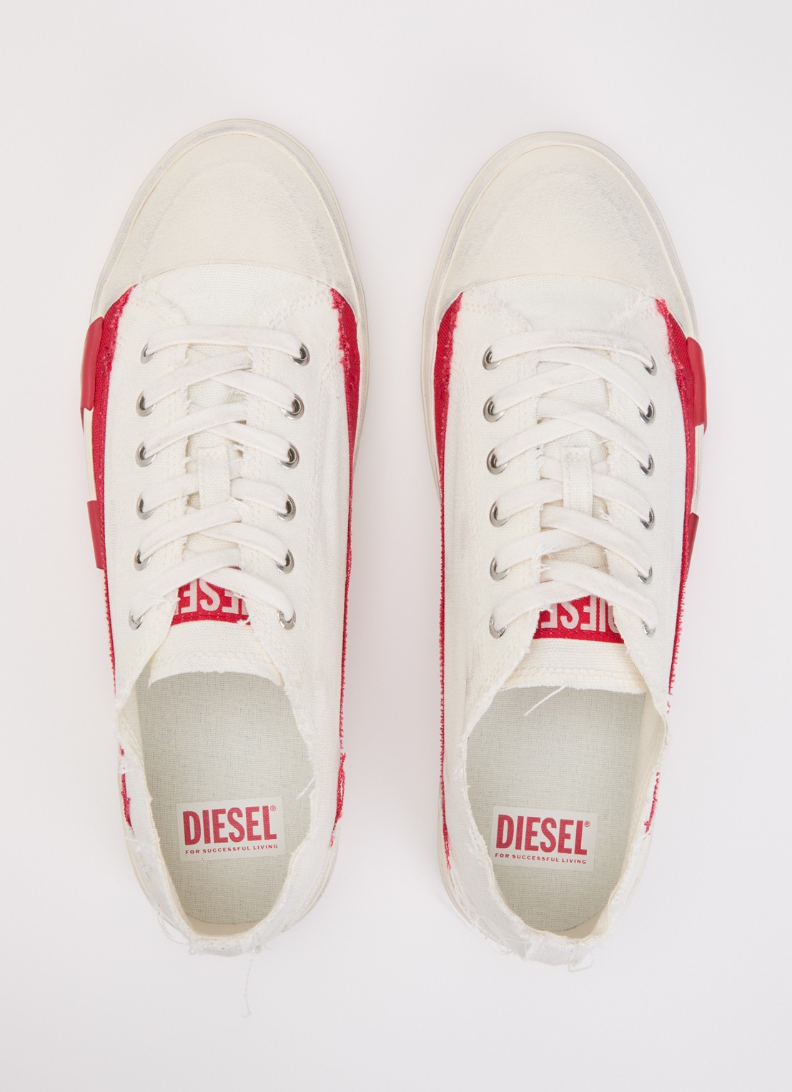 Diesel S-D-Verse Low II sneaker van canvas - detail 3 gebroken wit
