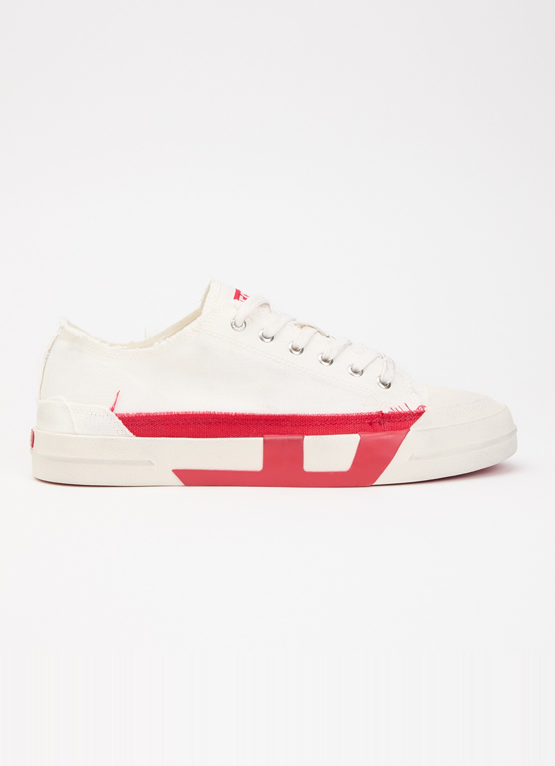 Diesel S-D-Verse Low II sneaker van canvas - voorkant gebroken wit