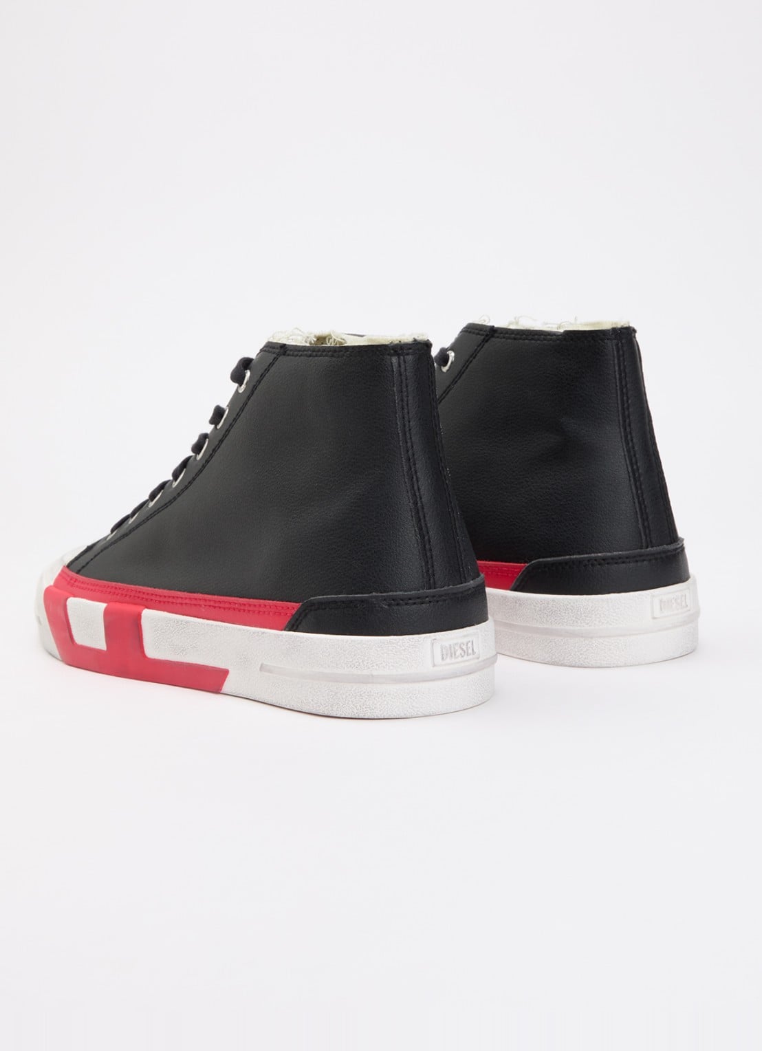Diesel S-D-Verse Mid II sneaker met destroyed afwerking - achterkant 4 zwart