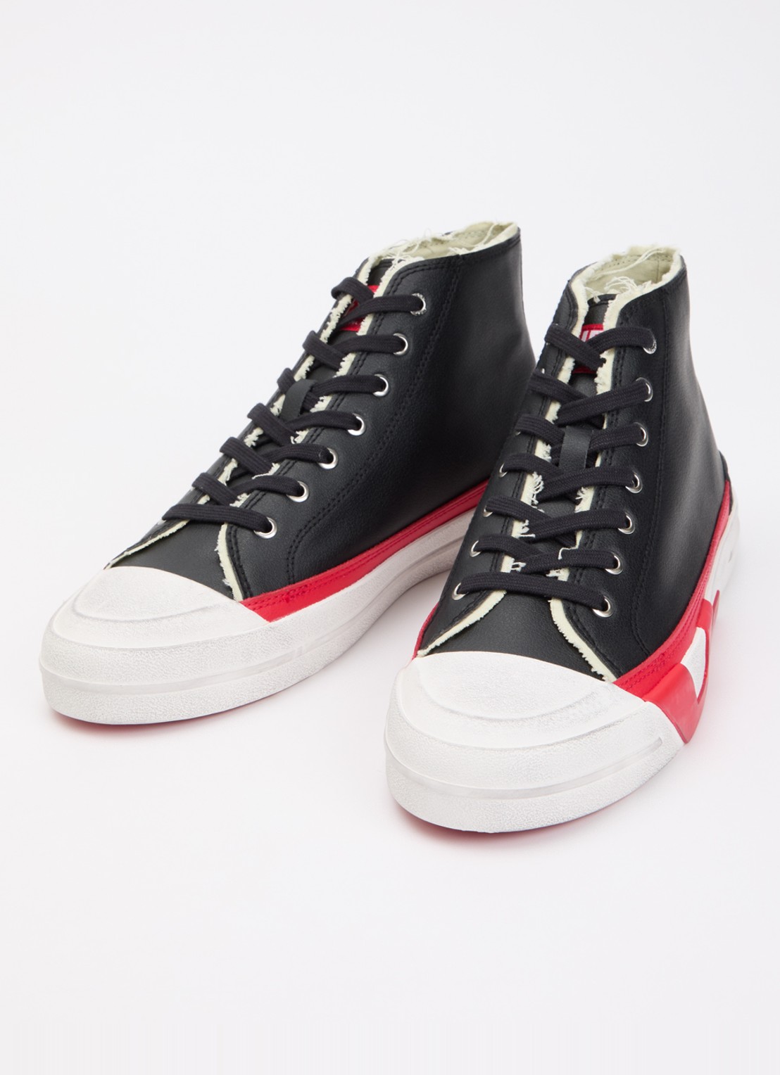 Diesel S-D-Verse Mid II sneaker met destroyed afwerking - detail 2 zwart